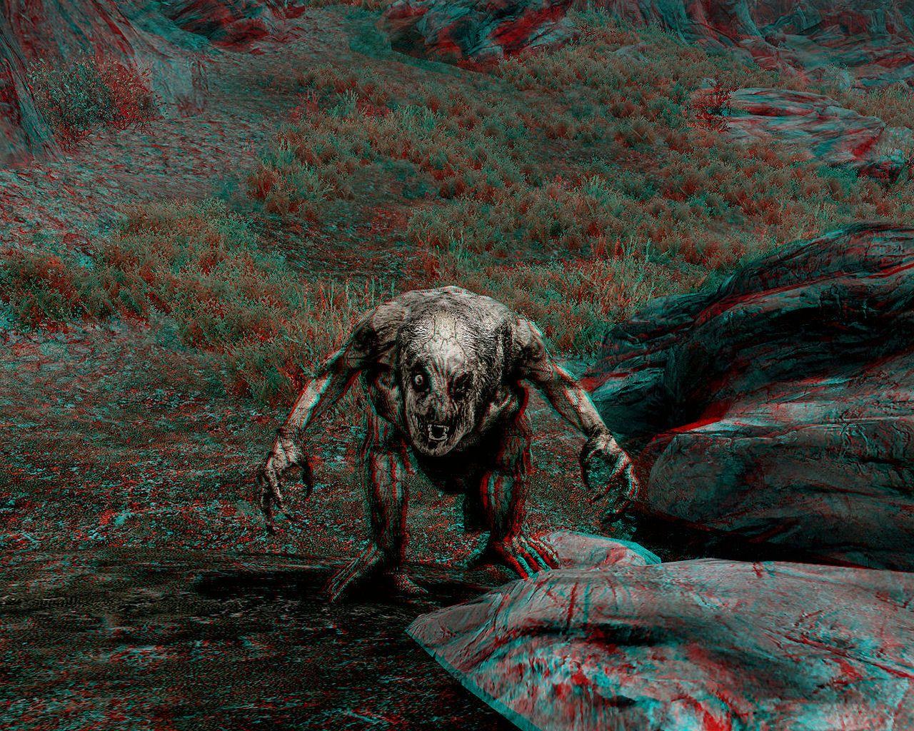 1280x1024 Abomination from Skyrim Monster Mod in Anaglyphic 3D at Skyrim Nexus and Community