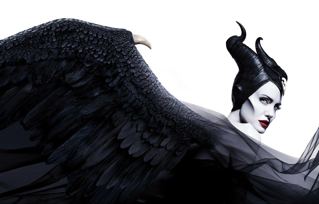 1332x850 Wallpaper wings, white background, horns, Maleficent, Maleficent: Mistress of Evil, Maleficent: mistress of the dark image for desktop, section фильмы