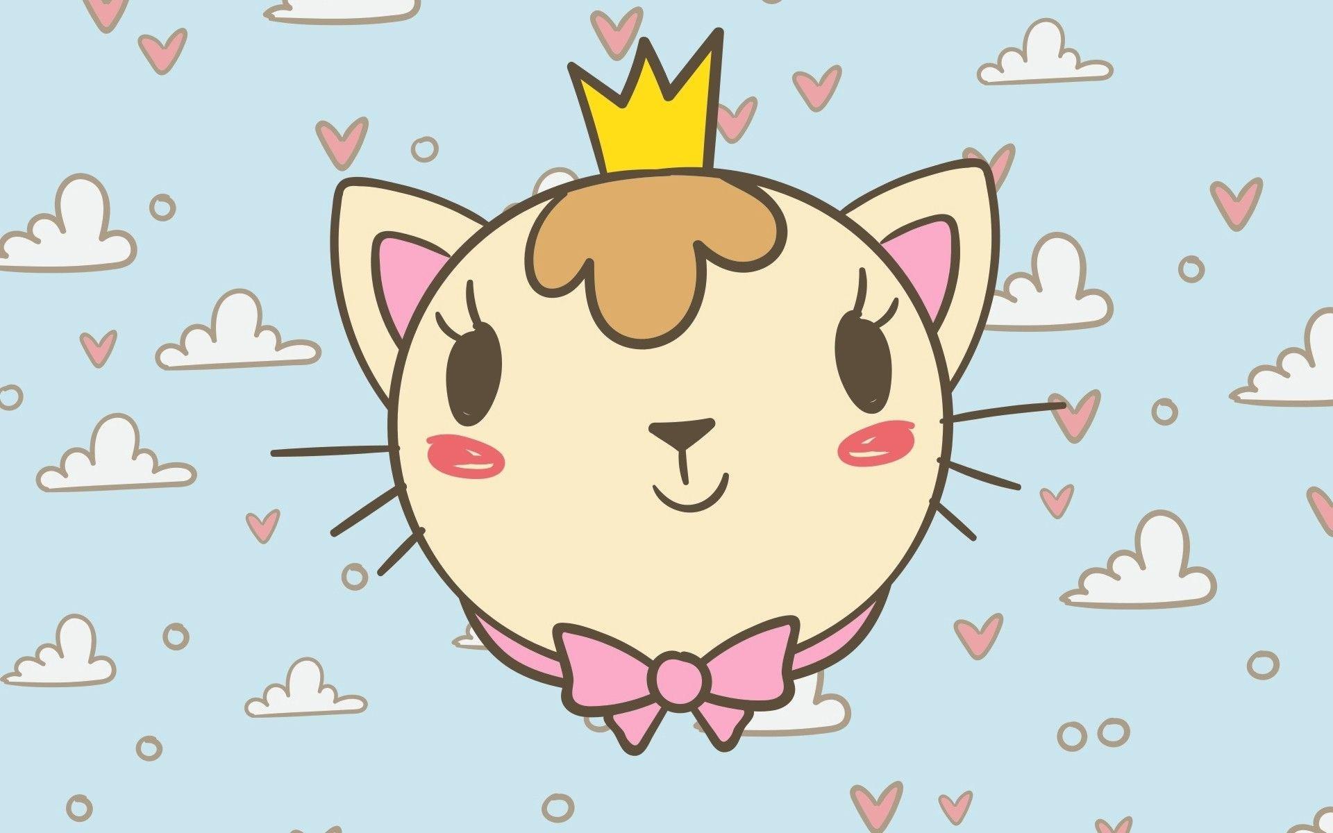1920x1200 Download 1920x1200 Cute Kitten, Digital Art, Crown Wallpaper for MacBook Pro 17 inch