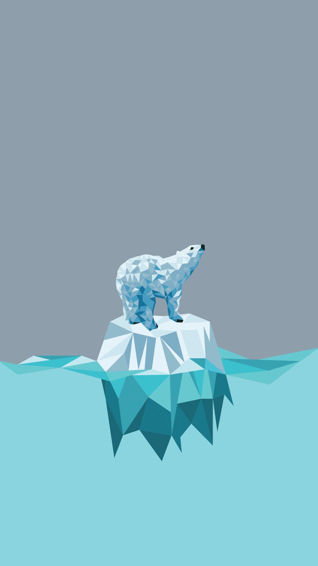 1080x1920 Polar Bear (Polygon)
