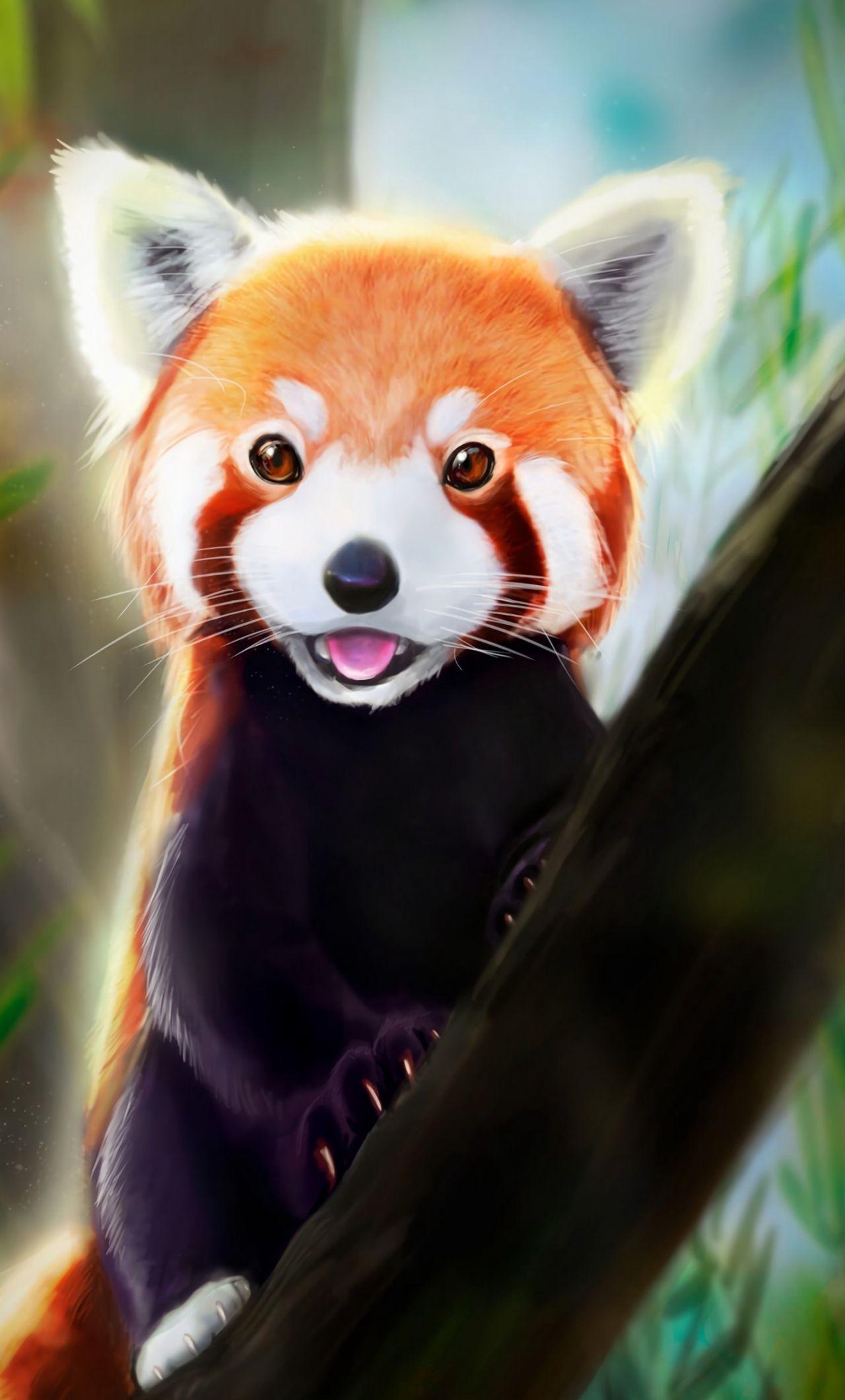 1280x2120 Download 1280x2120 wallpaper cute, red panda, art, iphone 6 plus, 1280x2120 HD image, background, 22518