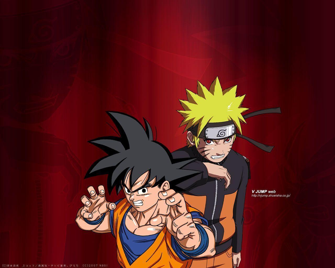 1280x1024 Cool Naruto And Goku Wallpaper