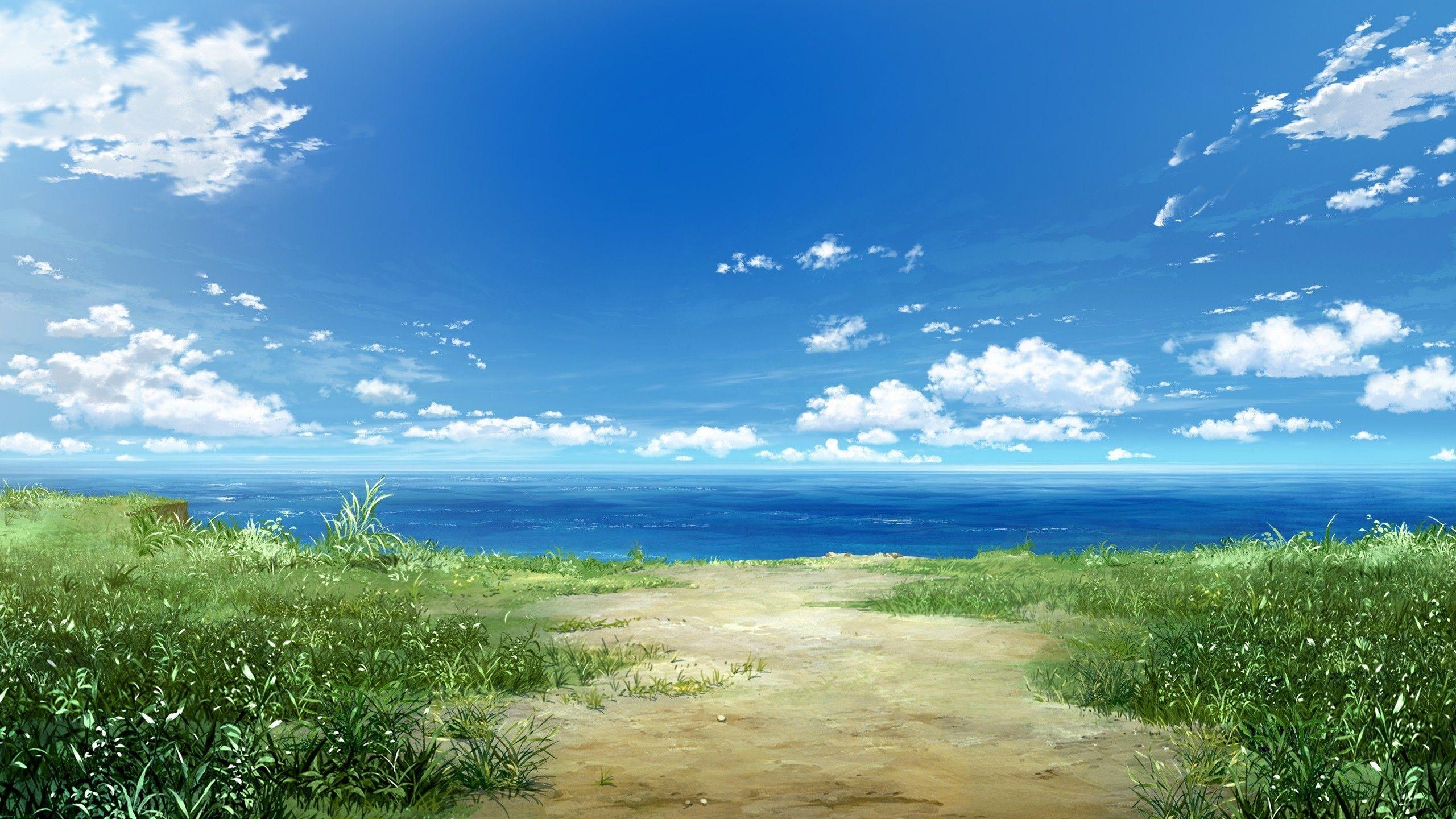 2560x1440 Anime Sea Wallpaper