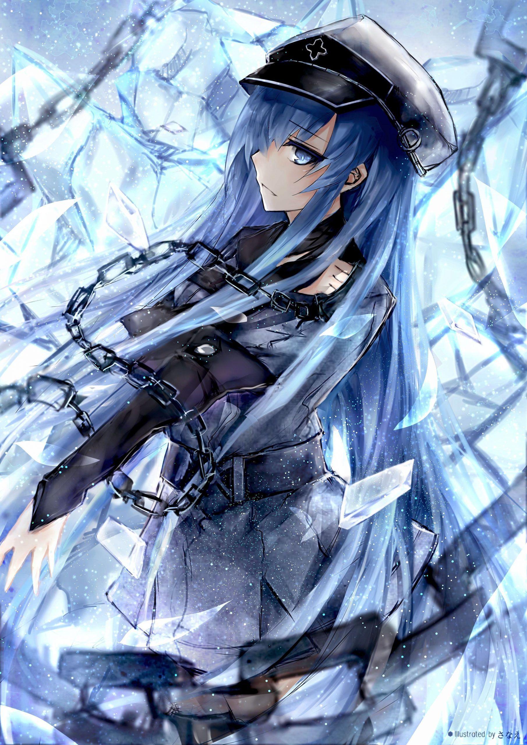 1810x2560 Blue Haired Female Anime Character Akame Ga Kill! #Esdeath #ice K # Wallpaper #.#akame #anime #bluehaired #character #esdea. Akame Ga Kill, Female Anime, Anime