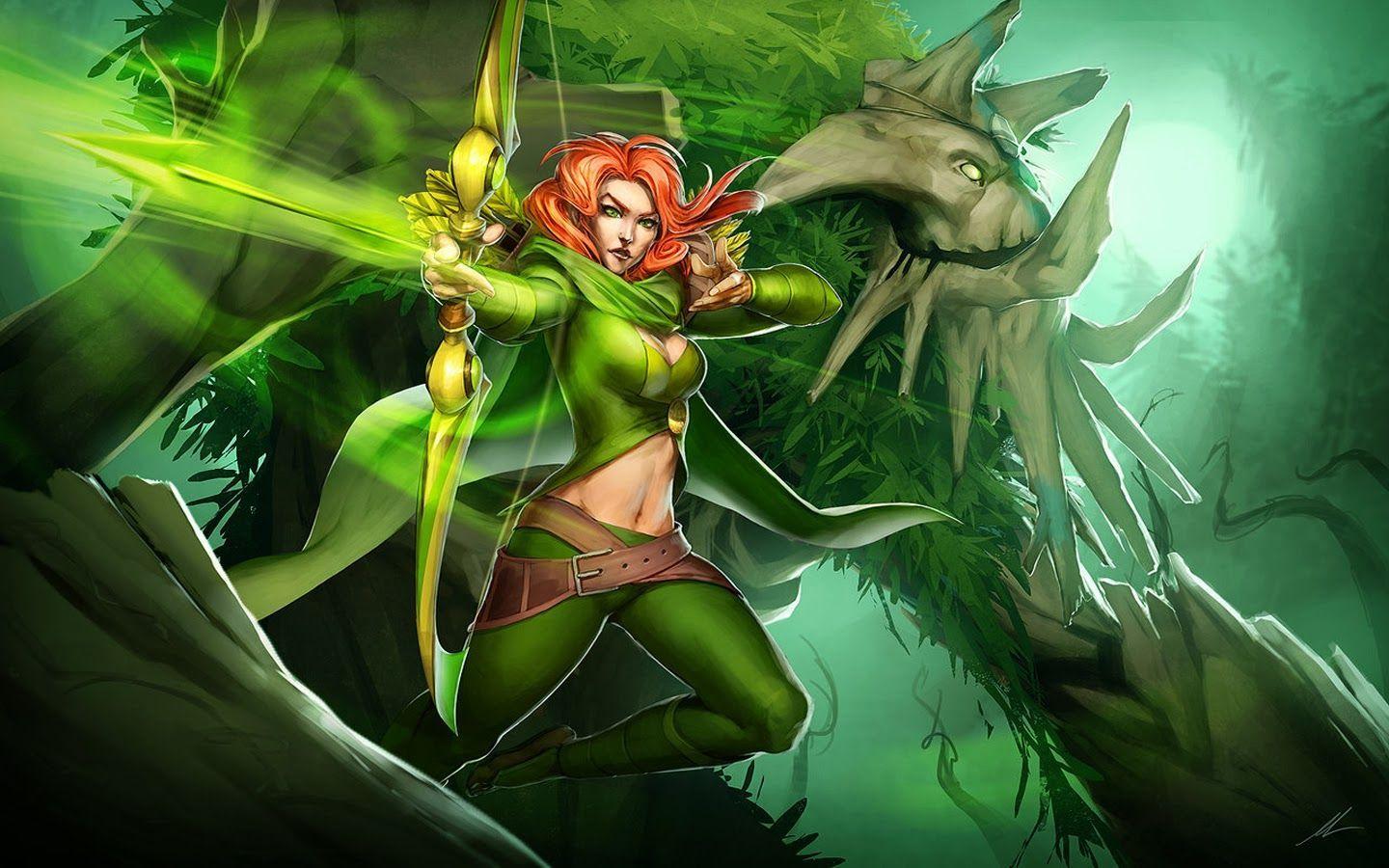 1440x900 DOTA 2 Windrunner Treant Protector k5 Wallpaper HD. Dota Science fiction artwork, Art