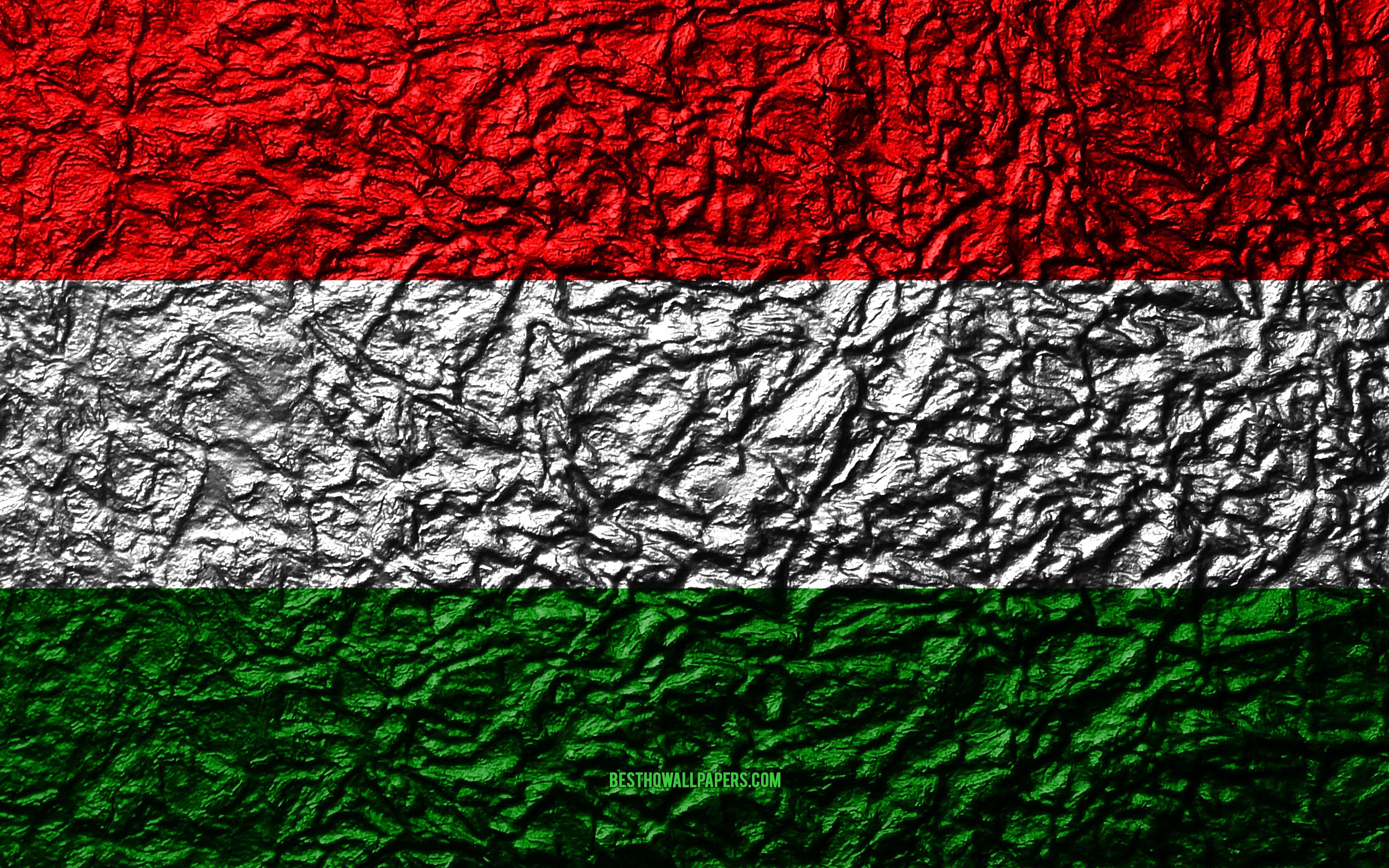 3840x2400 Download wallpaper Flag of Hungary, 4k, stone texture, waves texture, Hungary flag, national symbol, Hungary, Europe, stone background for desktop with resolution 3840x2400. High Quality HD picture wallpaper