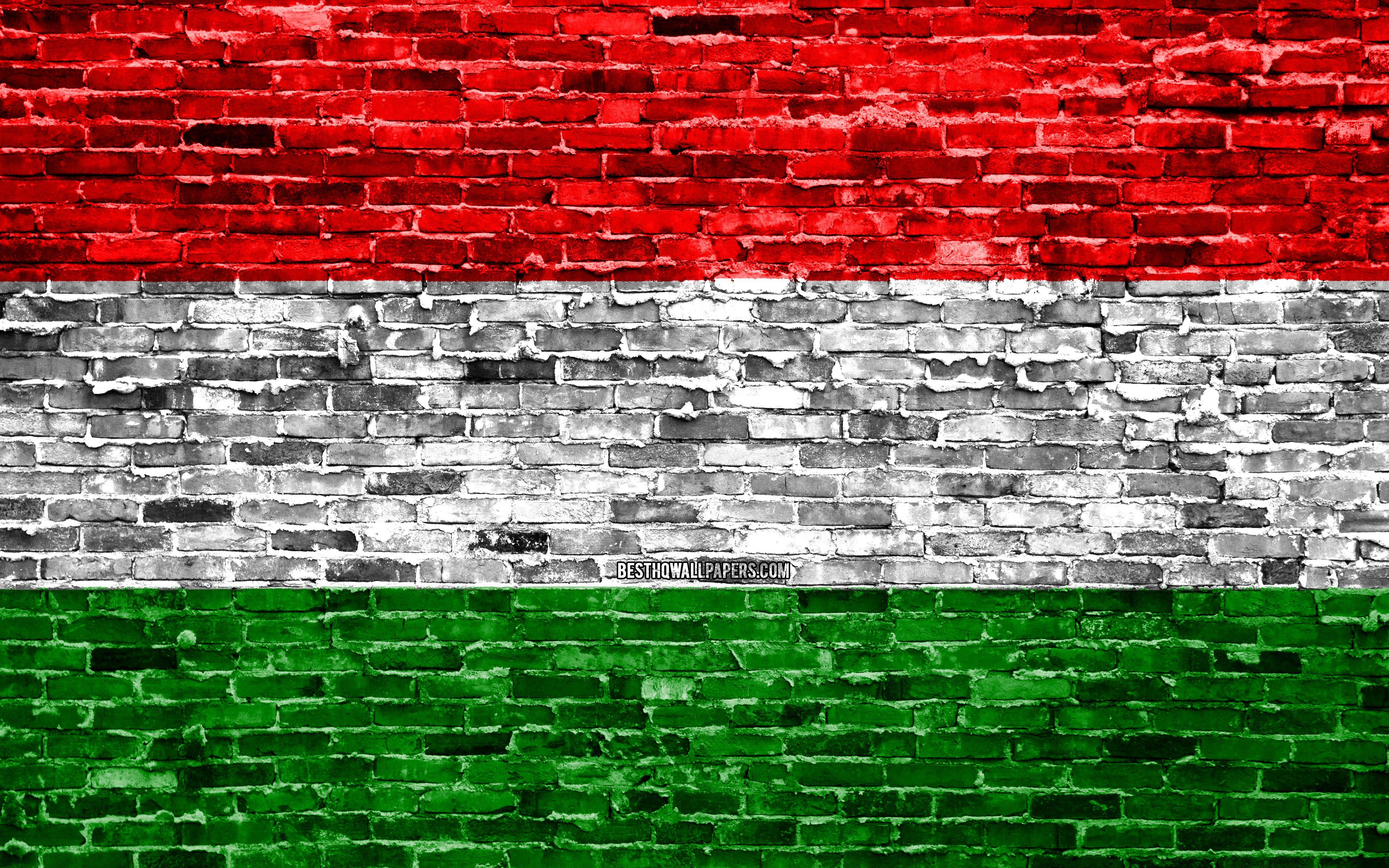 3840x2400 Download wallpaper 4k, Hungarian flag, bricks texture, Europe, national symbols, Flag of Hungary, brickwall, Hungary 3D flag, European countries, Hungary for desktop with resolution 3840x2400. High Quality HD picture wallpaper