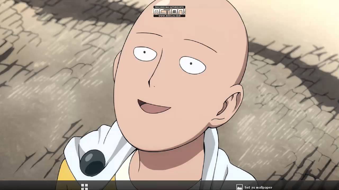 Download Greyscale Funny Anime Saitama Wallpaper