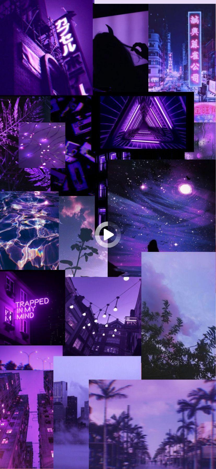 light purple aesthetic wallpaper collage