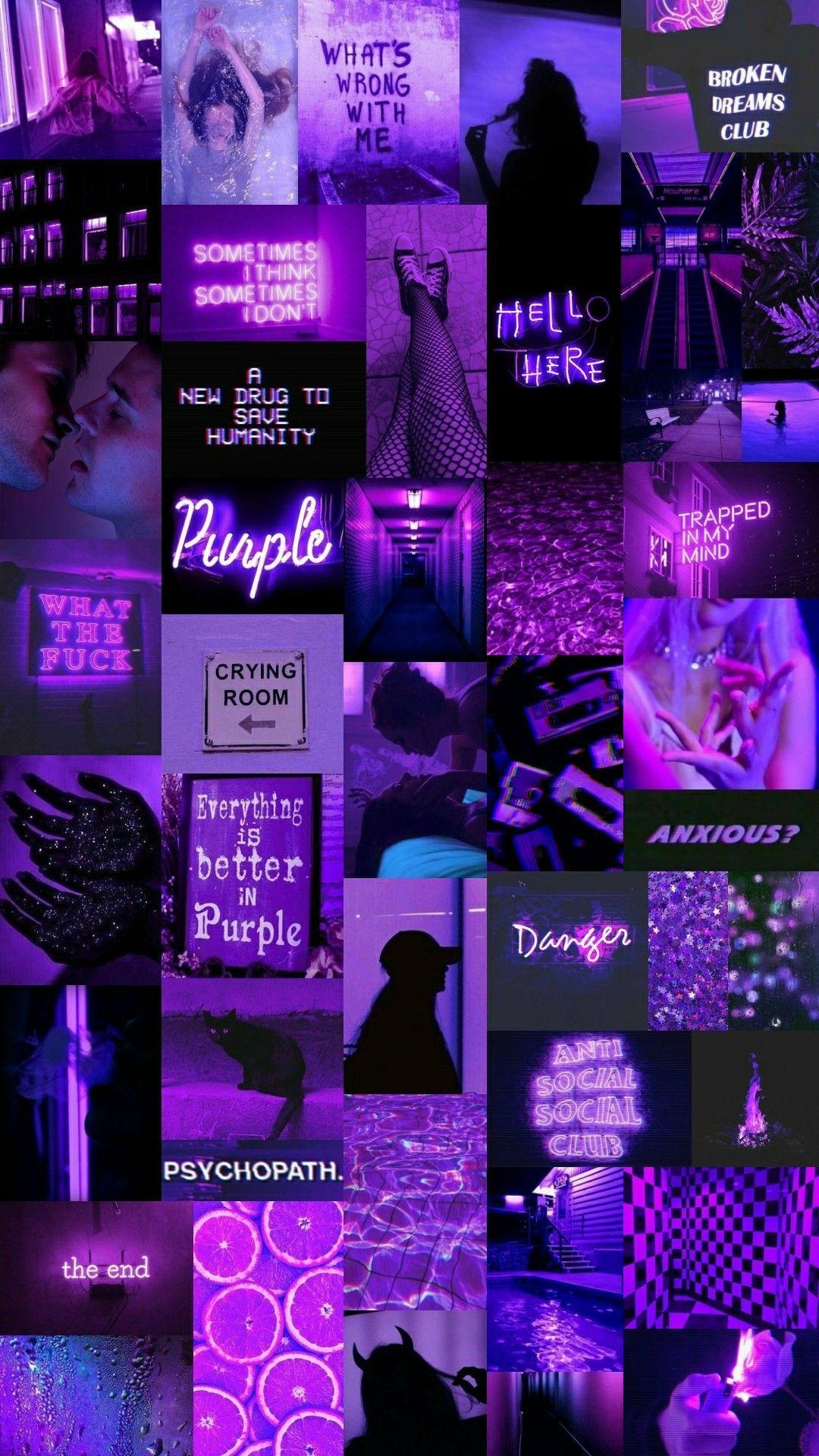 Featured image of post View 25 Collage Wallpaper Neon Dark Purple Aesthetic