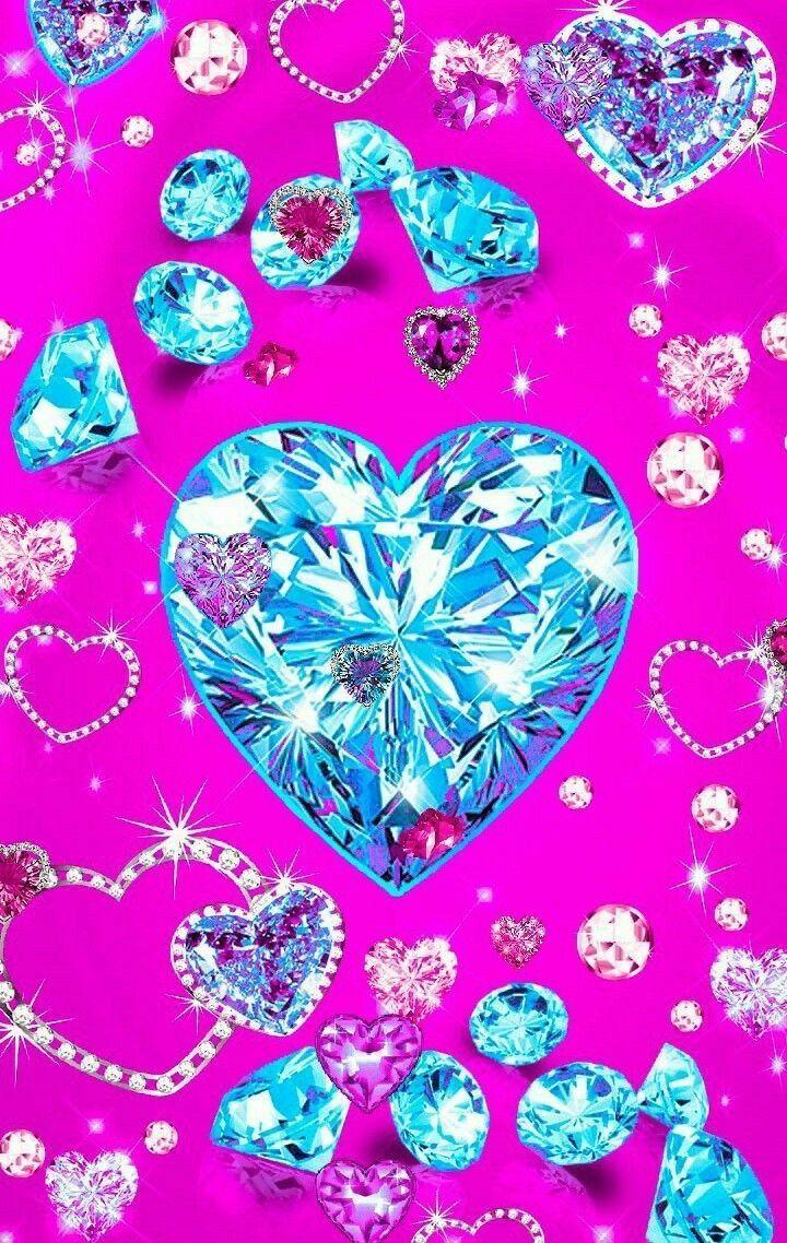 720x1138 Heart and gems wallpaper. Heart wallpaper, Glitter wallpaper, Cute galaxy wallpaper
