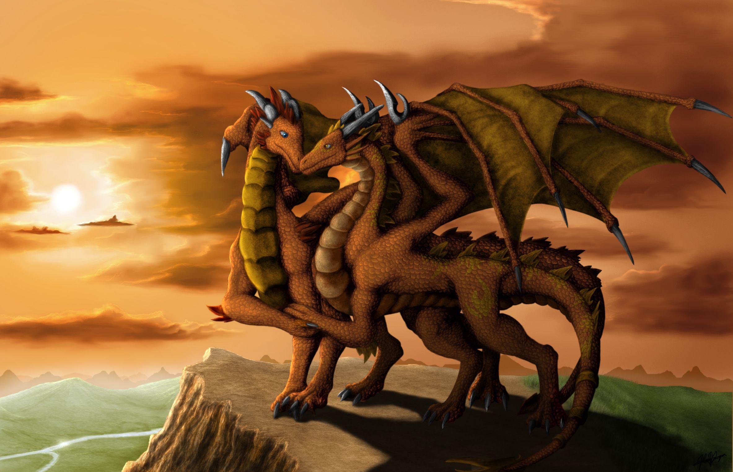 2366x1523 Dragons In Love Wallpaper. Desktop Game Wallpaper