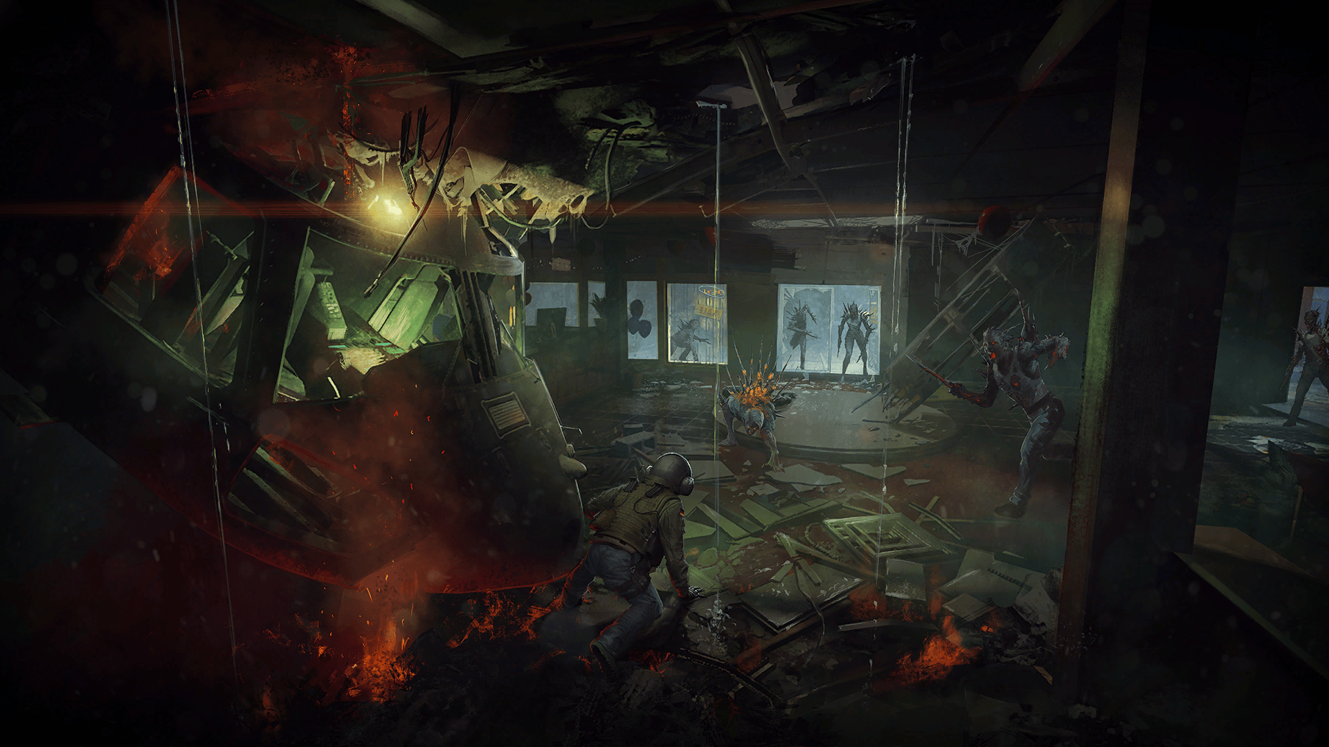 1920x1080 Outbreak Wallpaper: Jager's crash surrounded (1080p, no text)