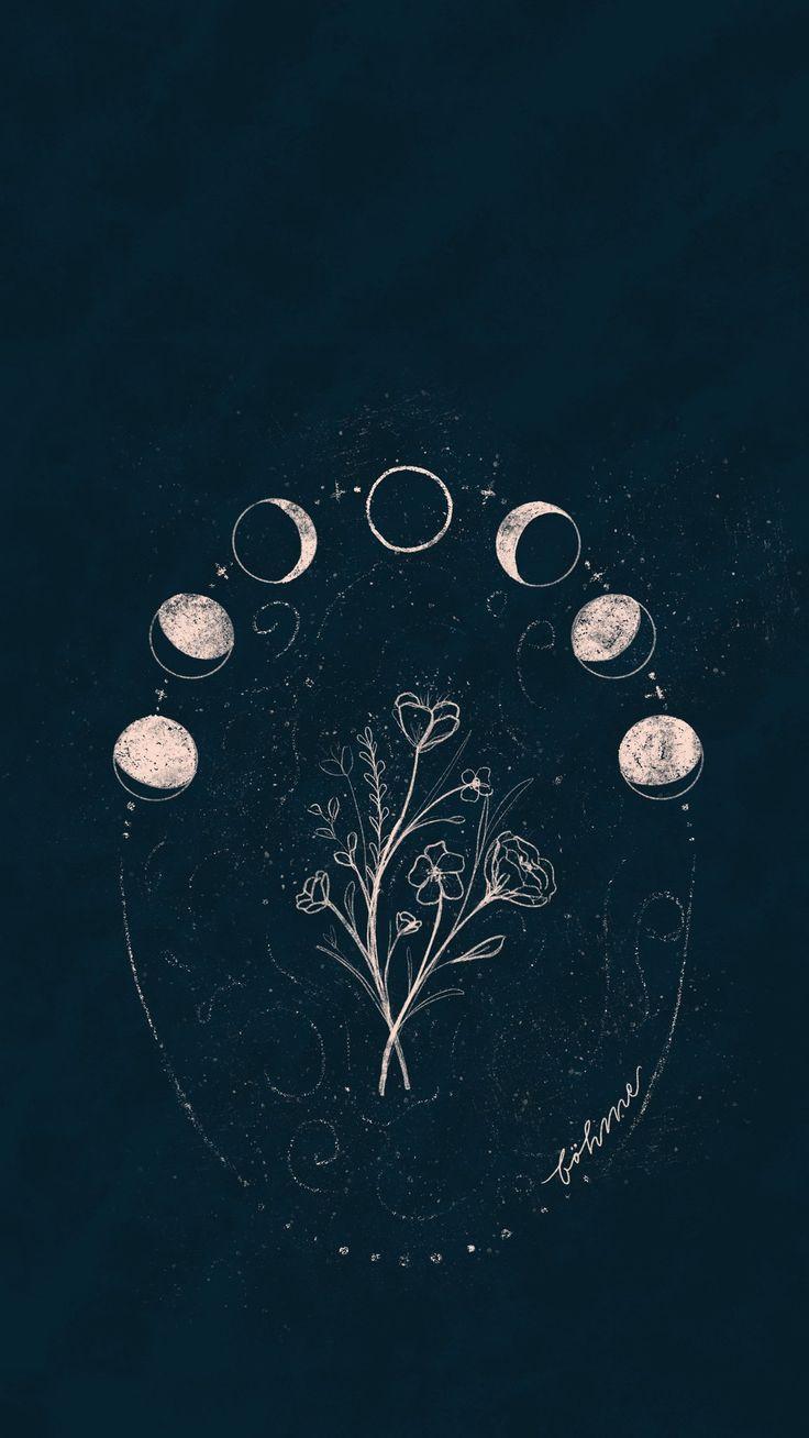 736x1308 iPhone Moon Phases Wallpaper