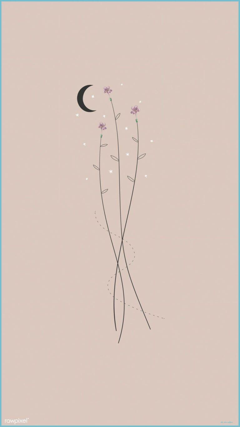 768x1365 Download Premium Vector Of Flowers And The Moon Mobile Phone Phone Wallpaper