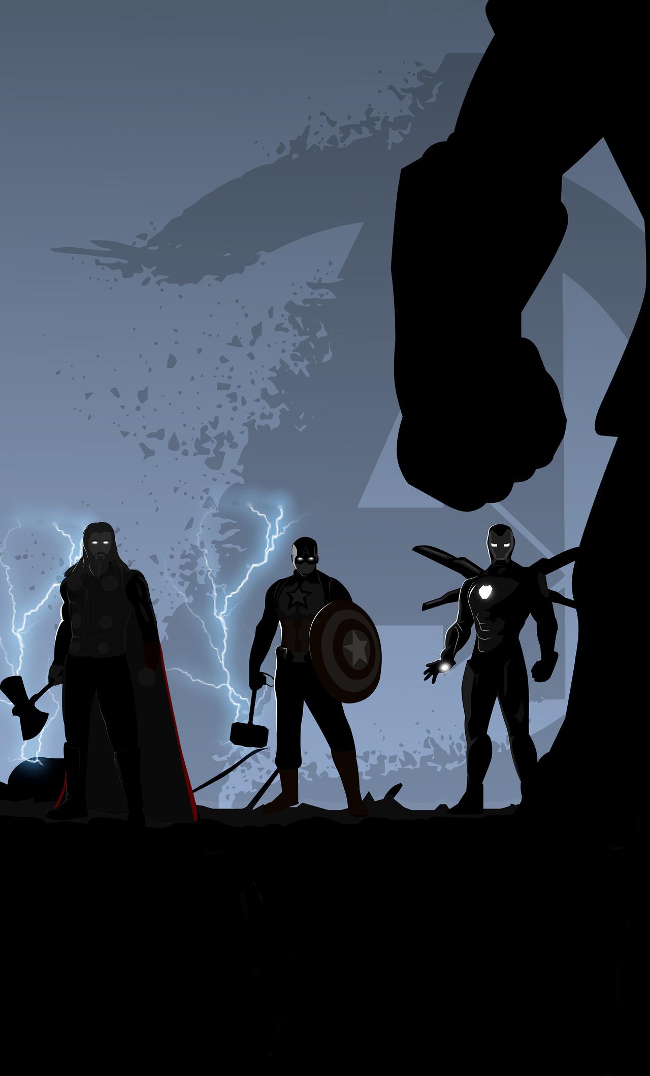 1280x2120 Avengers Minimalist Phone Wallpaper