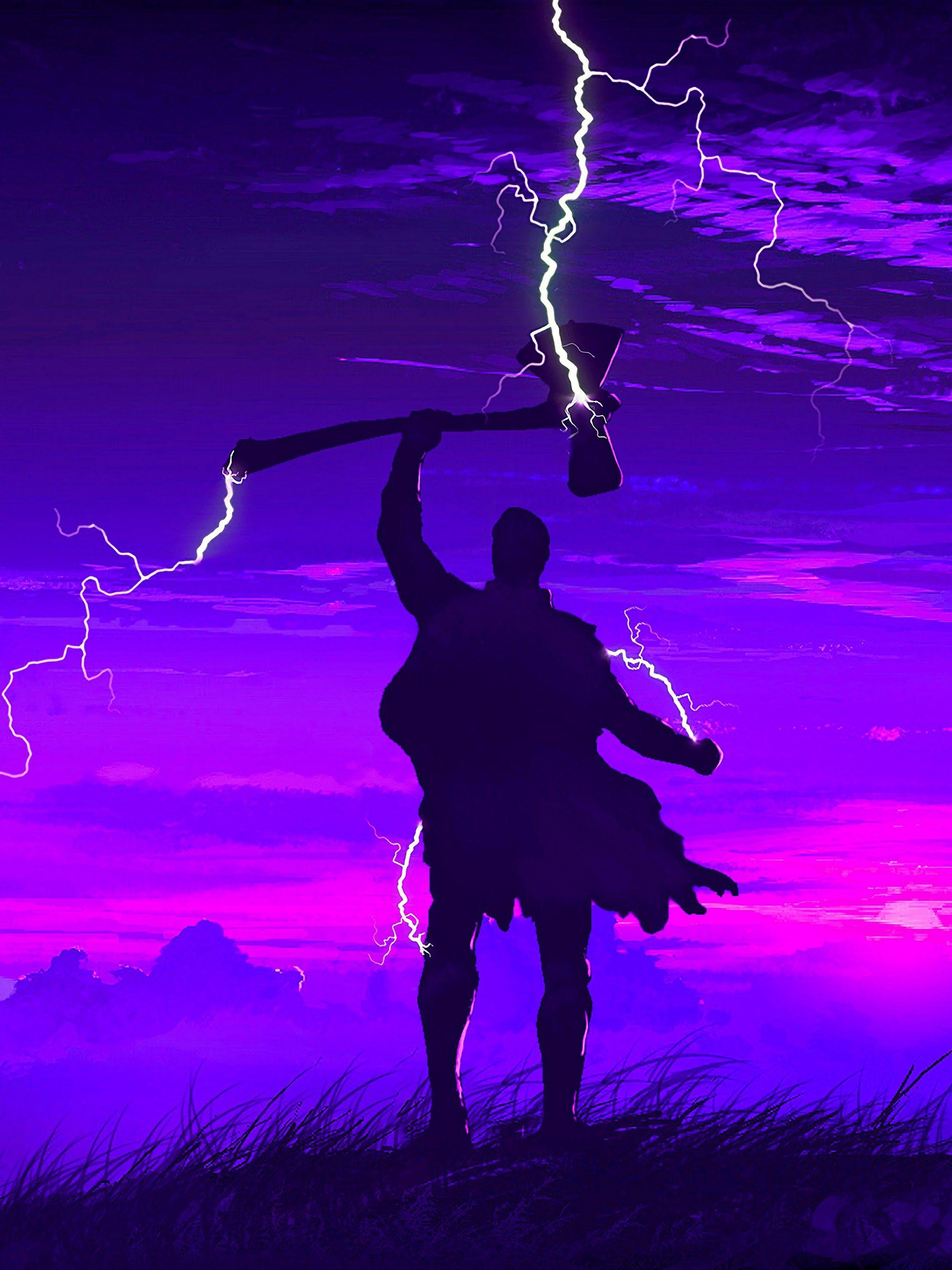 2048x2732 Avengers: Endgame Thor Stormbreaker Minimalist 4K Wallpaper