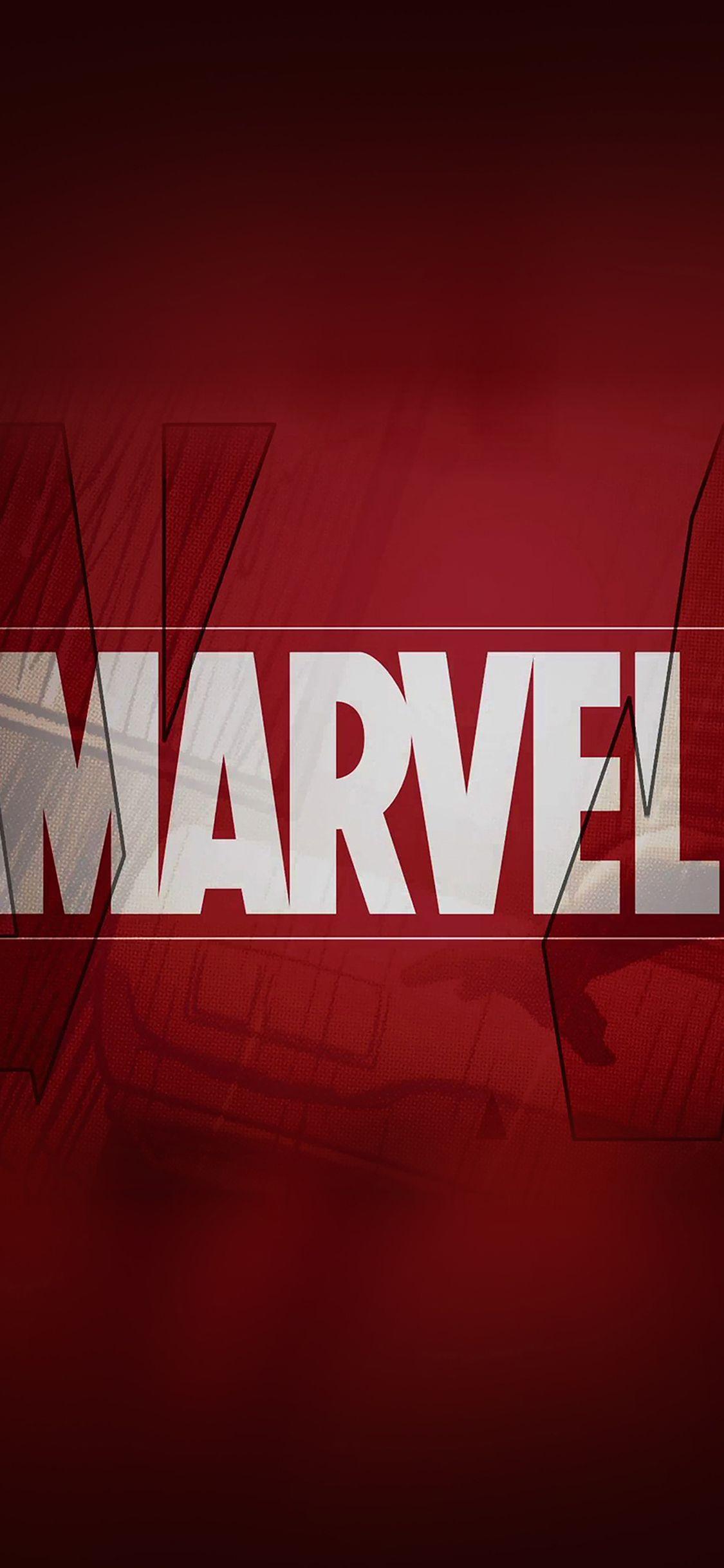 1125x2436 marvel logo film art illust minimal