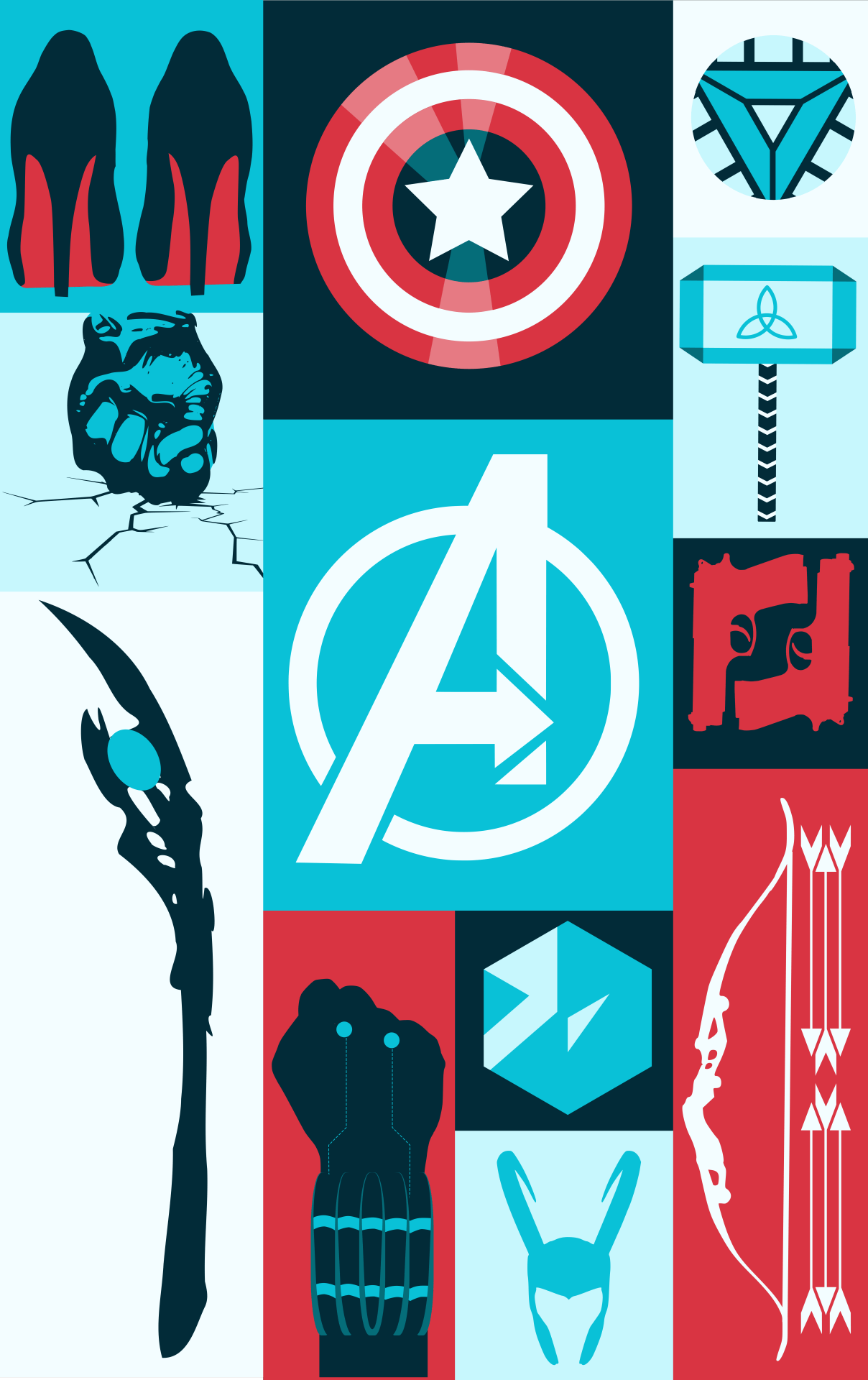 1208x1920 Minimalist Avengers Wallpaper