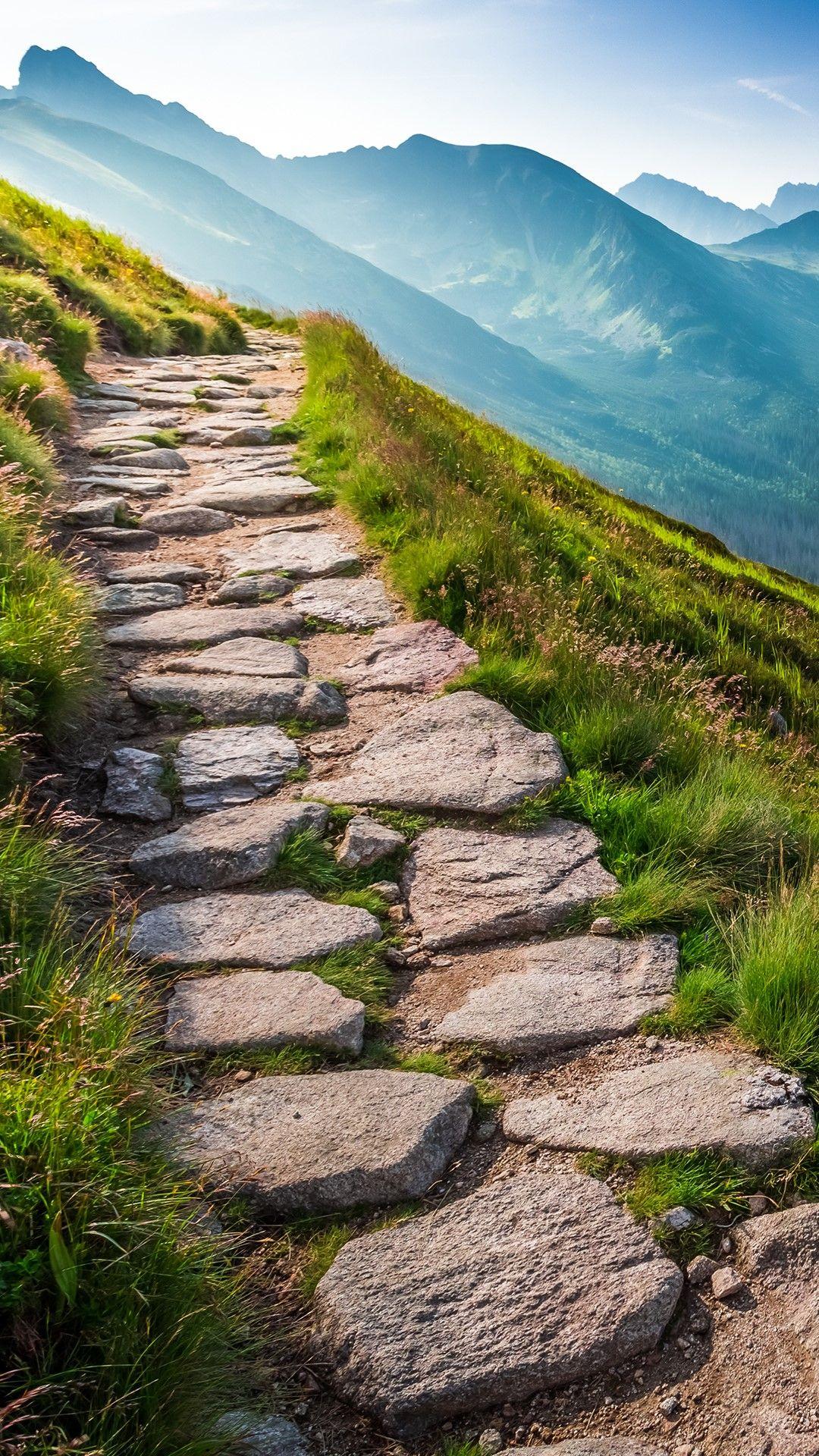 1080x1920 Footpath in the Tatras Mountains at sunrise, Zakopane, Poland. Windows 10 Spotlight Image