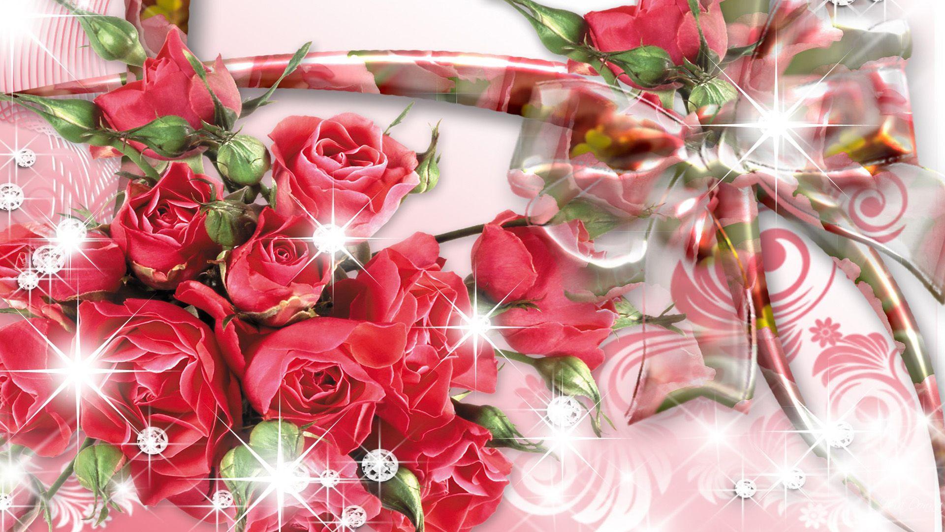 1920x1080 Wallpaper Collection Roses Wallpaperâ Roses With Shining Star