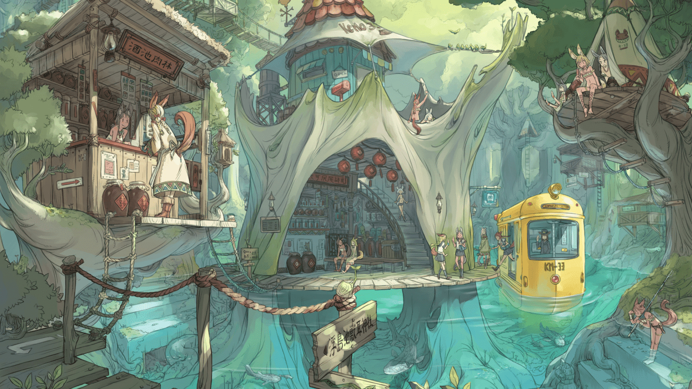 1366x768 Anime Landscape Wallpaper 1366X768 .