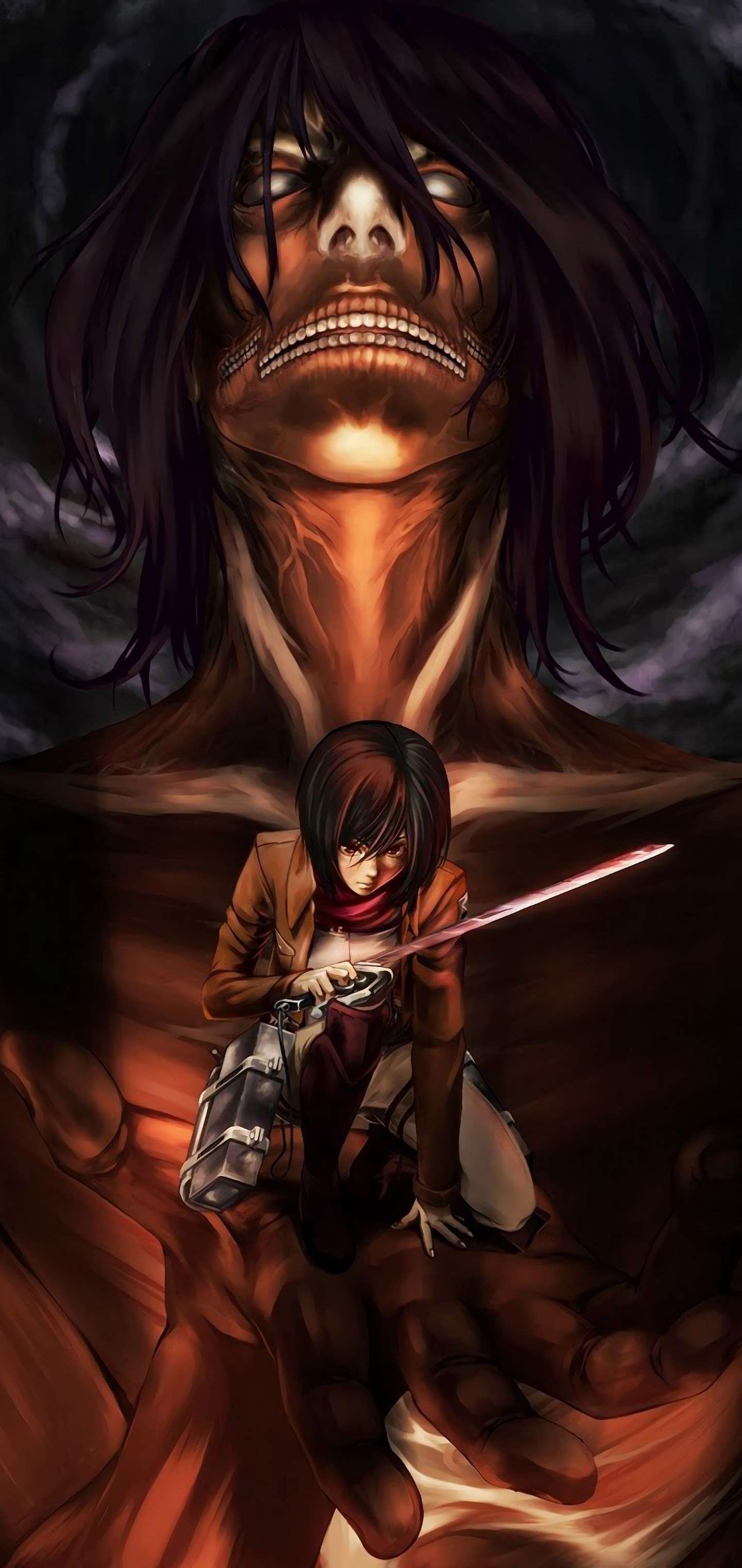 1440x3040 iPhone Anime Wallpaper Attack On Titan