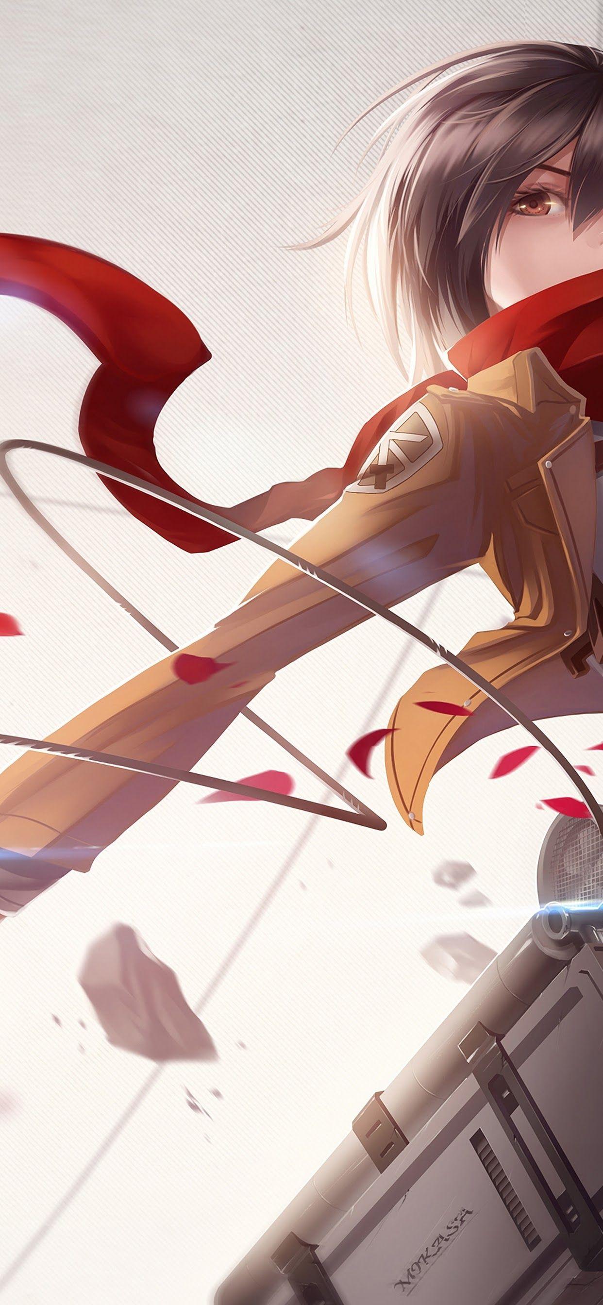1242x2688 Mikasa Attack on Titan 4K Wallpaper