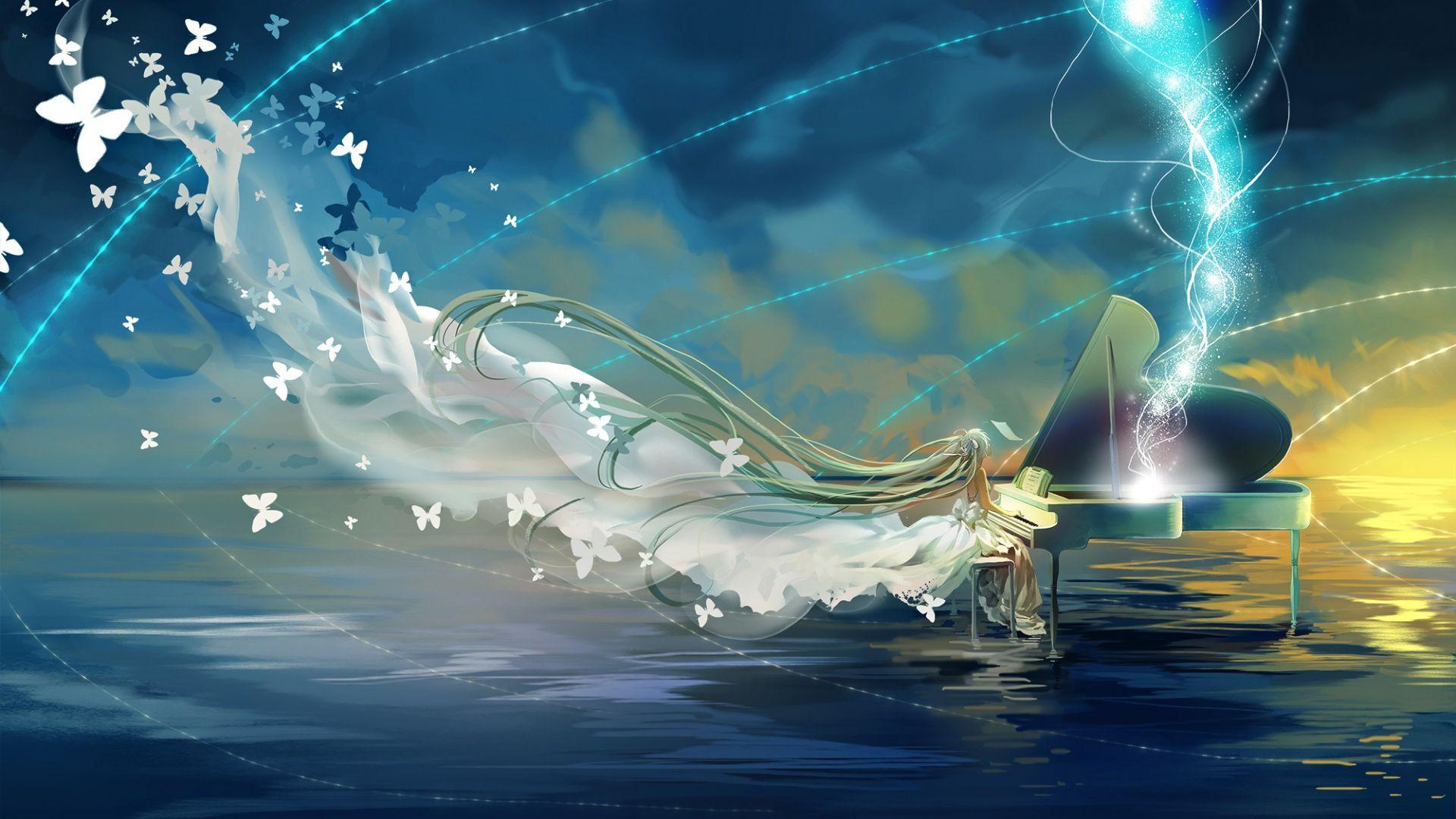 1920x1080 Anime Piano Wallpaper HD