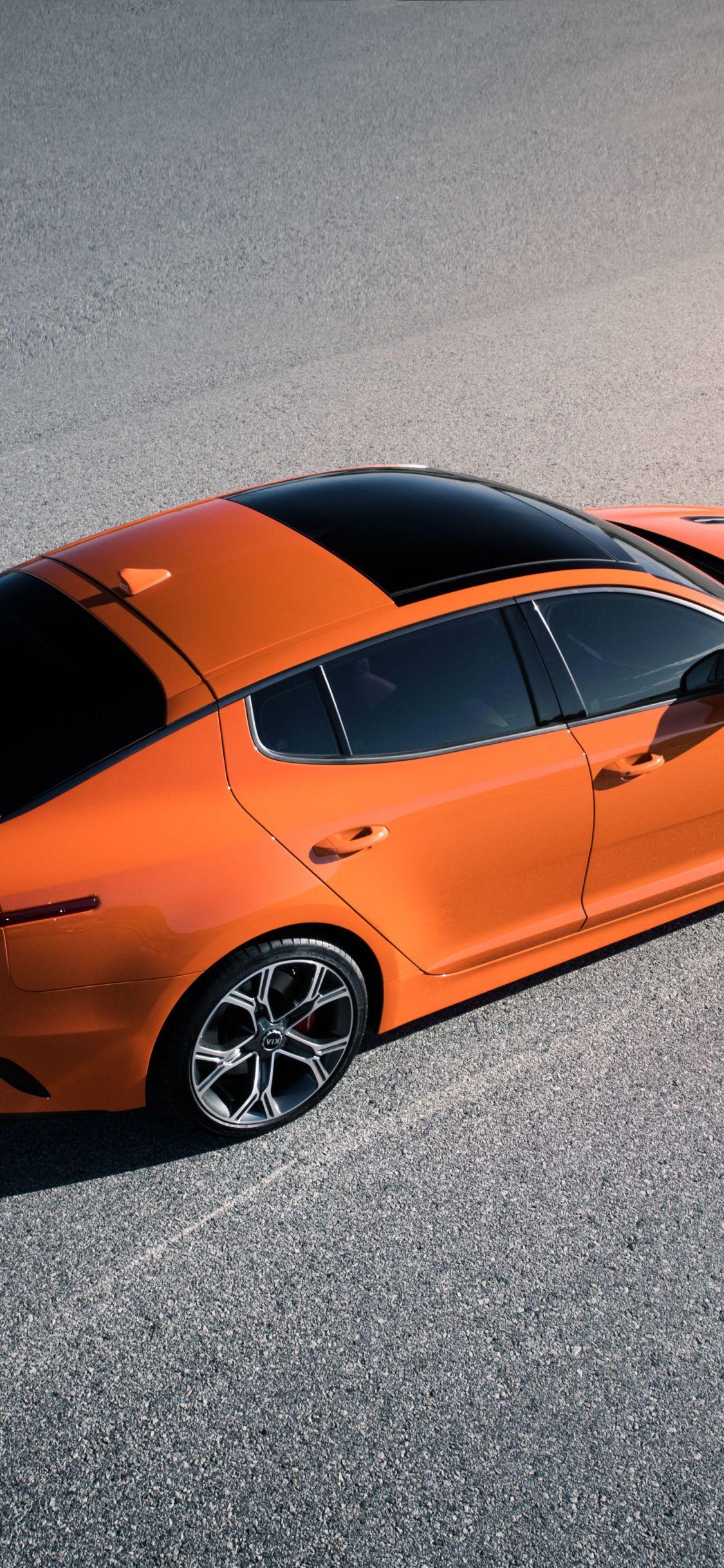1125x2436 Download 1125x2436 wallpaper orange, kia stinger gts, iphone x 1125x2436 HD image, background, 20972