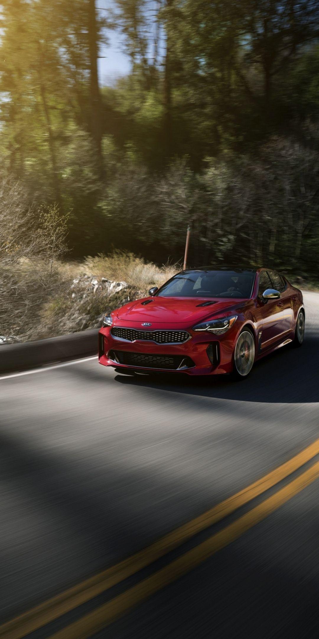 1080x2160 On Road, Red, Kia Stinger, 1080x2160 Wallpaper. Kia Stinger, Kia, Car Guys