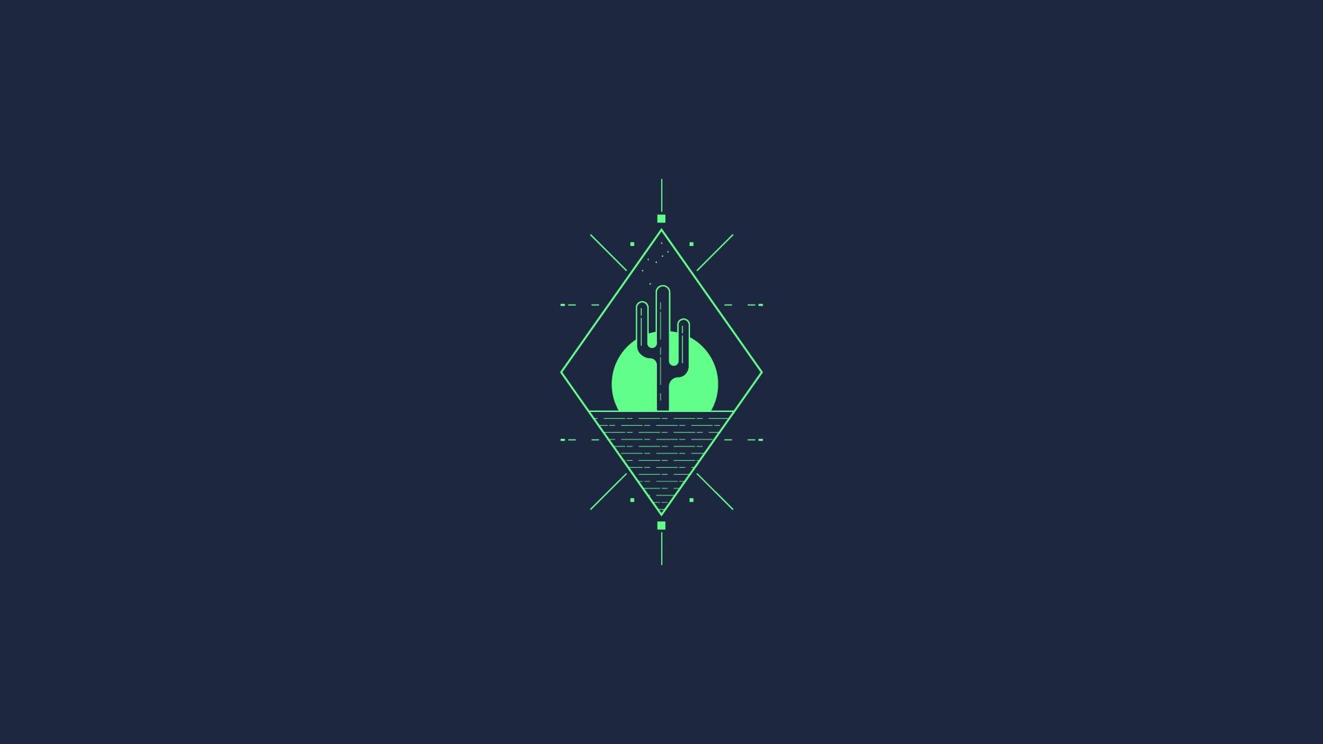 1919x1080 Saguaro Geometric Line Art 1080P Laptop Full HD Wallpaper, HD Minimalist 4K Wallpaper, Image, Photo and Background