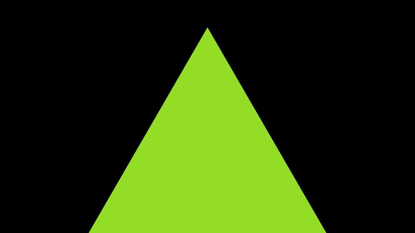 1366x768 Download wallpaper 1366x768 triangle, green, minimalism, geometry tablet, laptop HD background