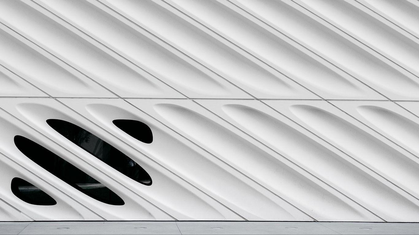 1366x768 Download wallpaper 1366x768 architecture, building, wall, white, geometric, minimalism tablet, laptop HD background