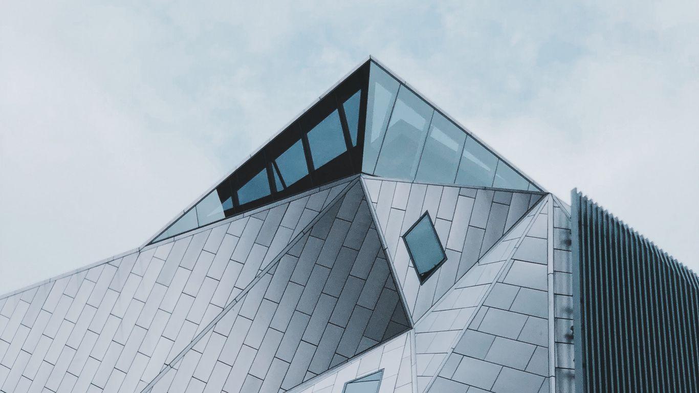 1366x768 Download wallpaper 1366x768 building, architecture, modernism, geometric, minimalism, urban, taipei, taiwan tablet, laptop HD background