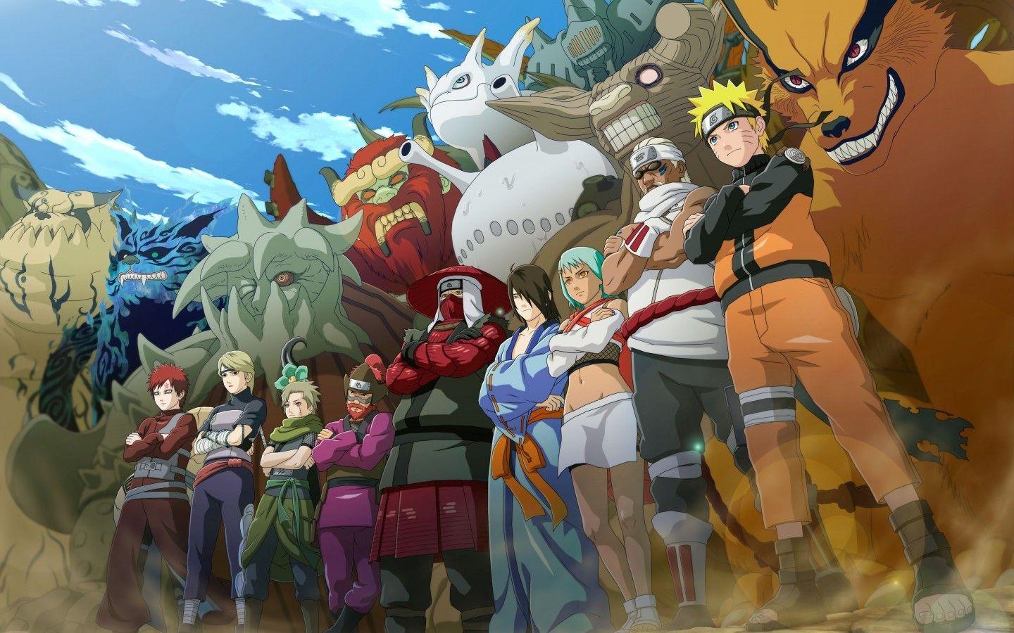 1440x900 Download 1440x900 Naruto, Killer Bee, Utakata, Yagura, Gaara, Yugito, Kurama Wallpaper for MacBook Pro 15 inch, MacBook Air 13 inch