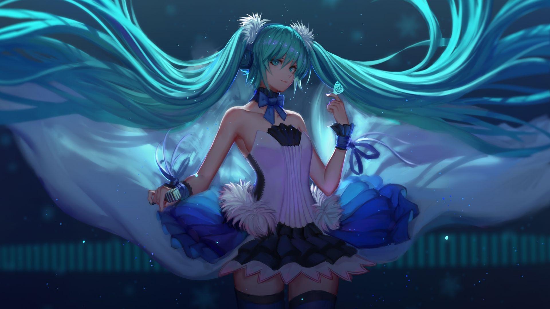 1920x1080 Desktop wallpaper beautiful, blue, long hair, hatsune miku, HD image, picture, background, ea8153