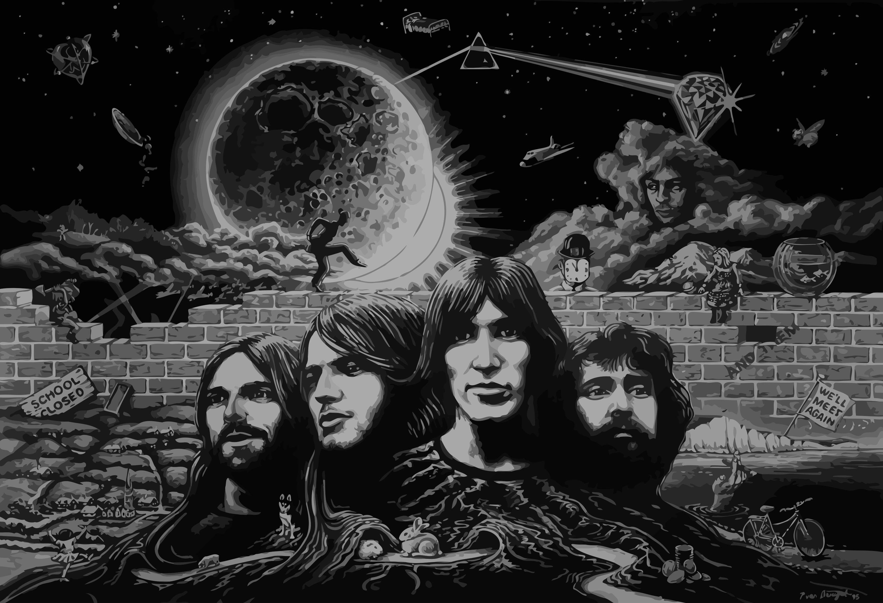 3357x2296 grayscale photo of Marilyn Monroe Pink Floyd classic rock #rock K # wallpaper #hdwallpaper #desktop. Psychedelic rock, Musical wall art, Retro poster