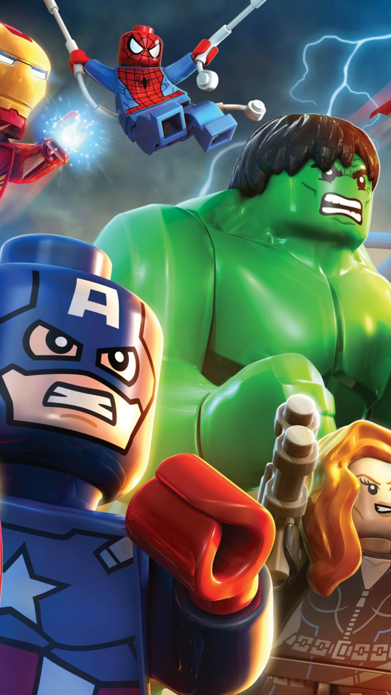 1242x2208 LEGO Marvel Wallpaper
