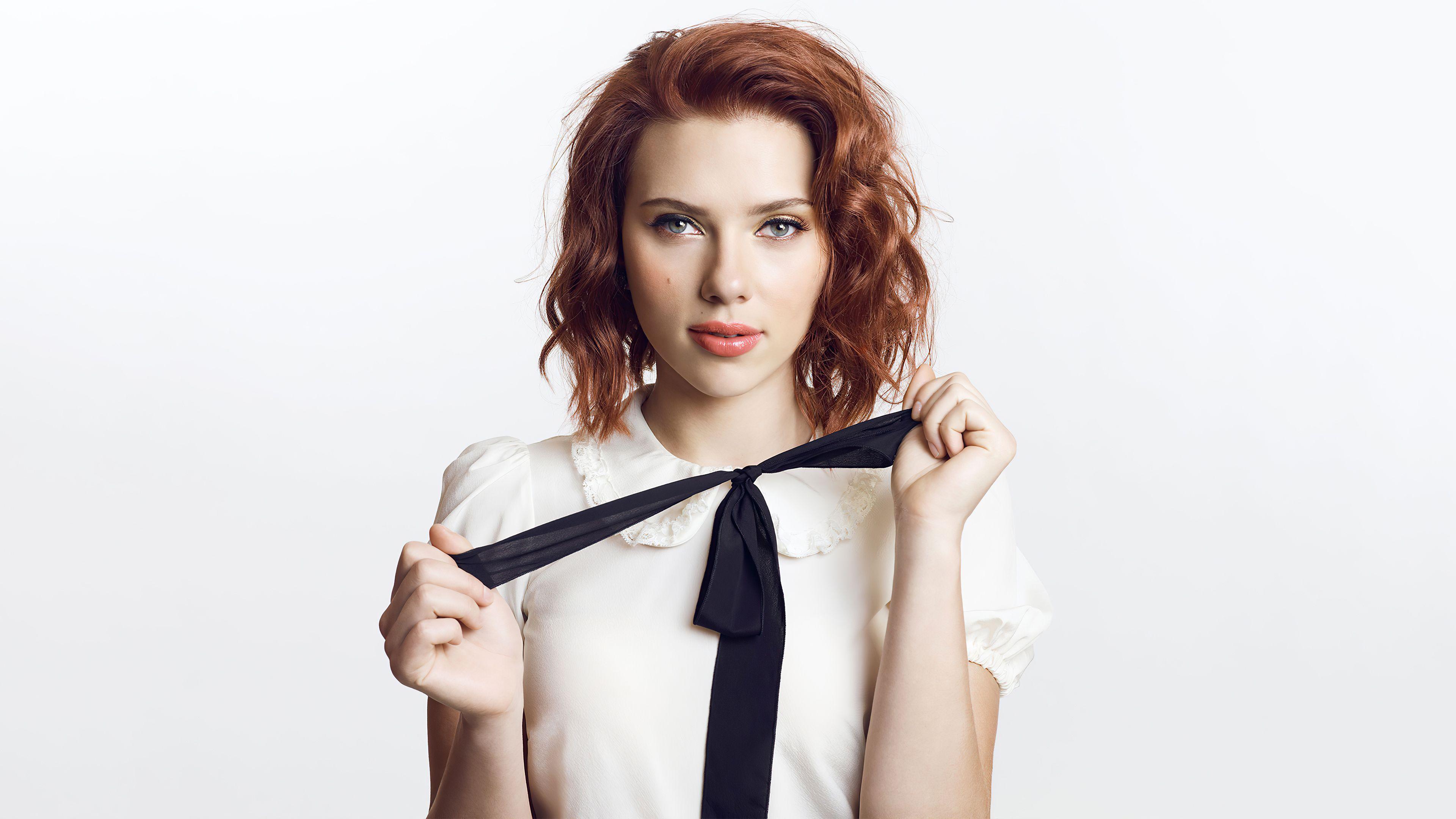 3840x2160 Scarlett Johansson 4K Wallpaper, White background, American actress, People