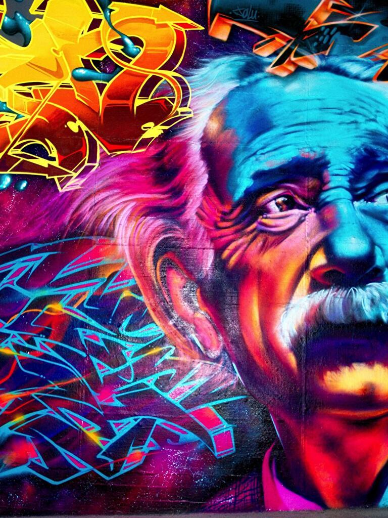 768x1024 Einstein graffiti street art [3793x2134]