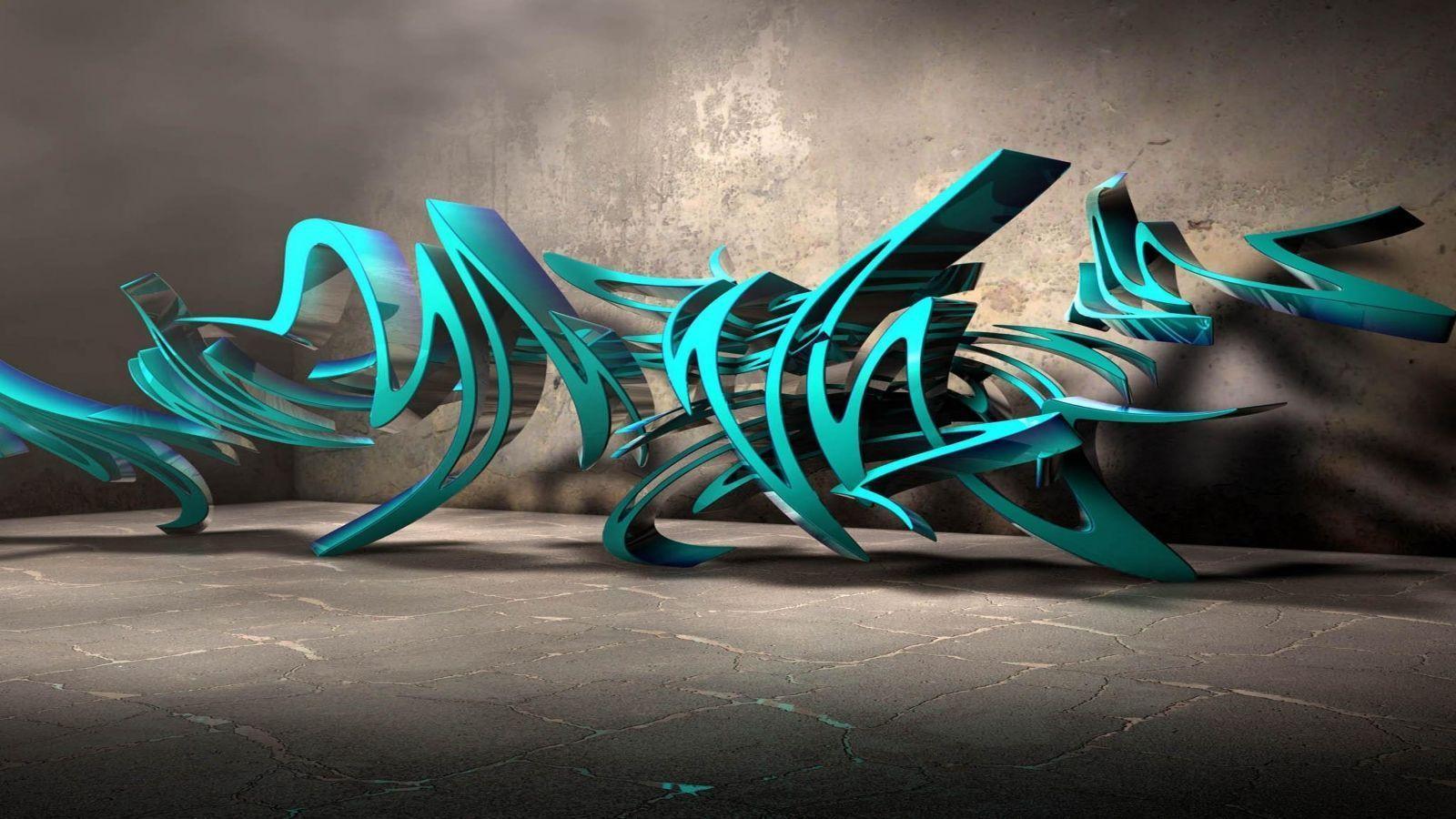 1600x900 3D Graffiti Wallpaper