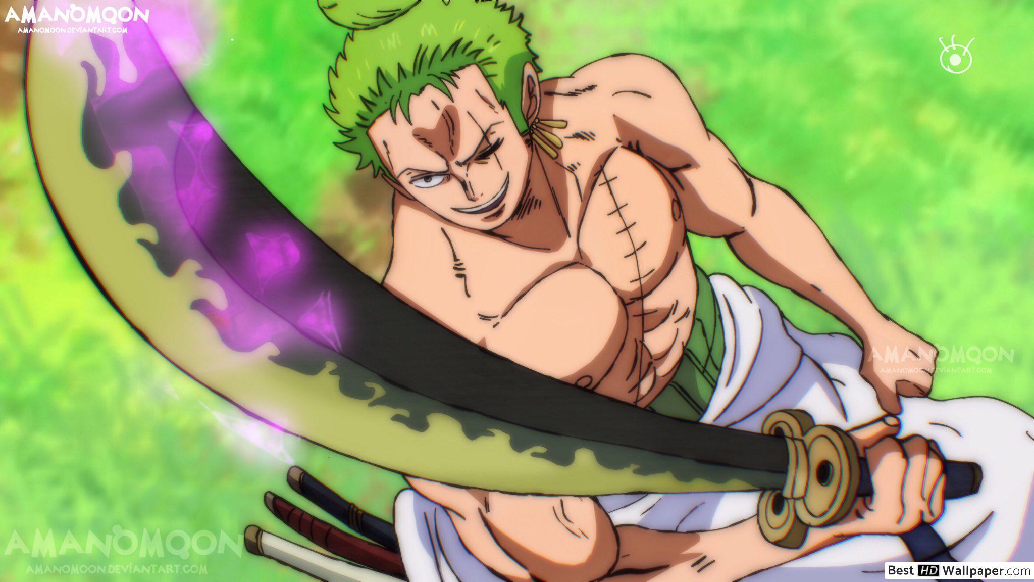 2048x1152 One Piece Zoro With Enma Sword 2K wallpaper download