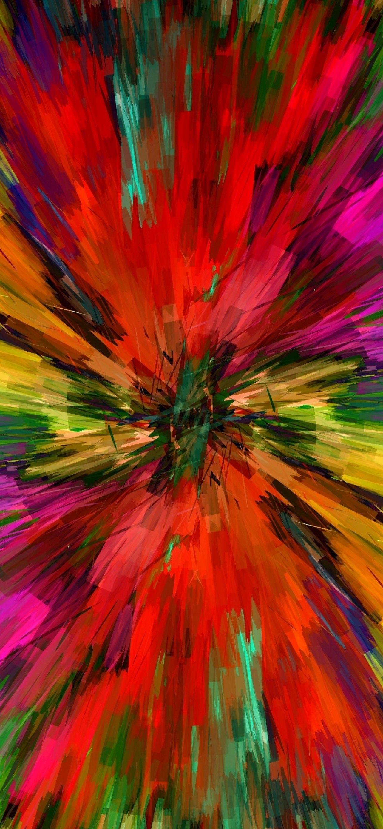 1284x2778 Download 1284x2778 Color Explosion, Colorful, Abstraction, Shattered Wallpaper for iPhone 12 Pro Max
