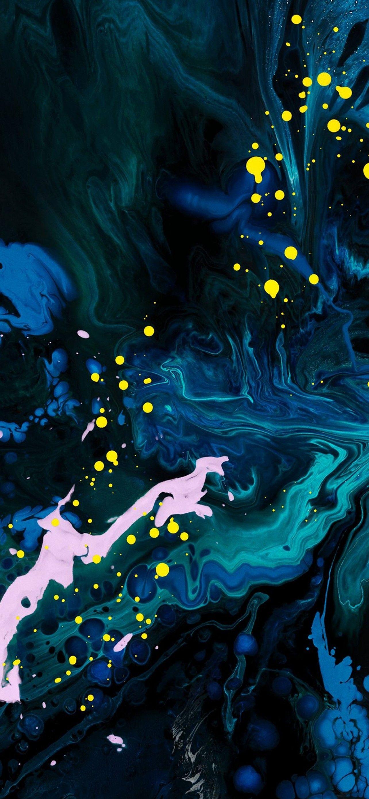 1284x2778 Download 1284x2778 Apple iPad , Paint, Liquid, Dark Blue Wallpaper for iPhone 12 Pro Max