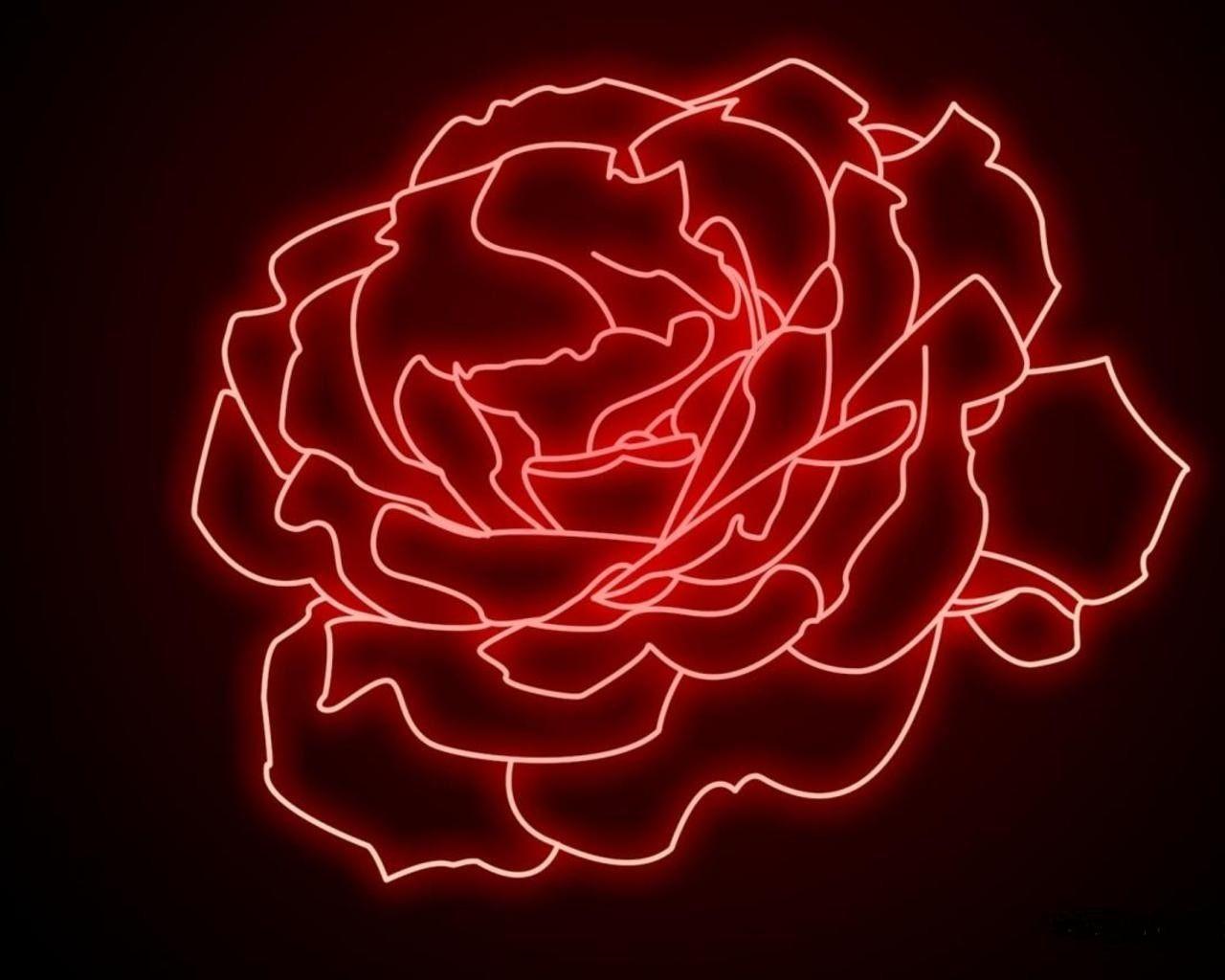 1280x1024 neon effects lineart roses 1280x1024 wallpaper High Quality Wallpaper, High Definition Wallpaper
