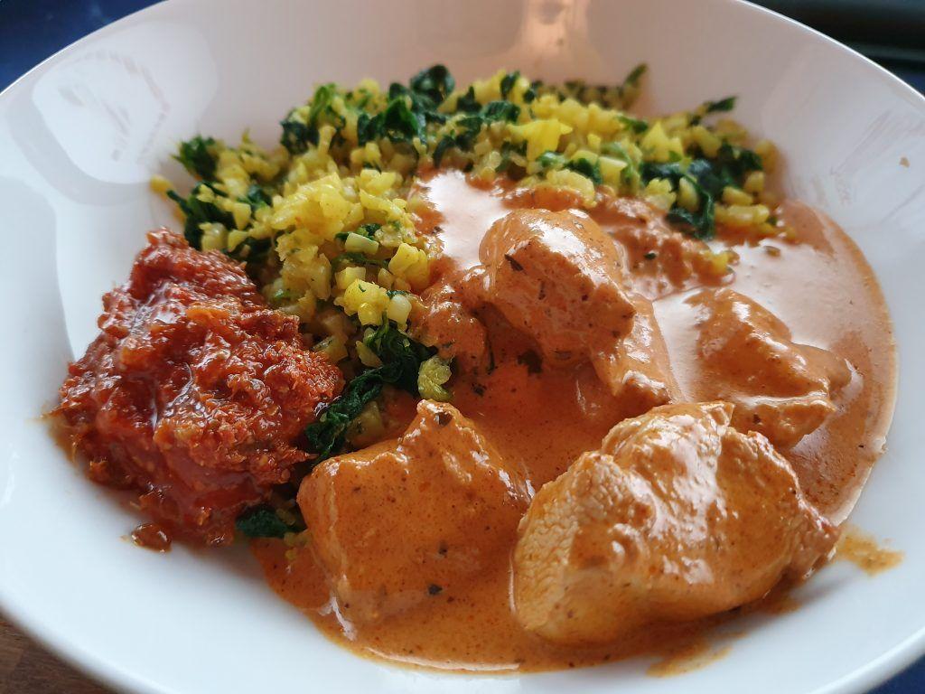 1024x768 Butter Chicken & Spinach Pilau Caulirice
