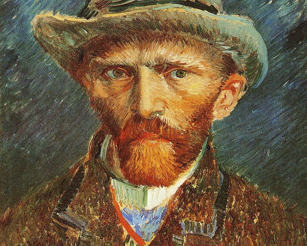 1280x1024 Hd Wallpaper Vincent Van Gogh Picture Wallpaper Grey Portrait In A Grey Felt Hat HD Wallpaper