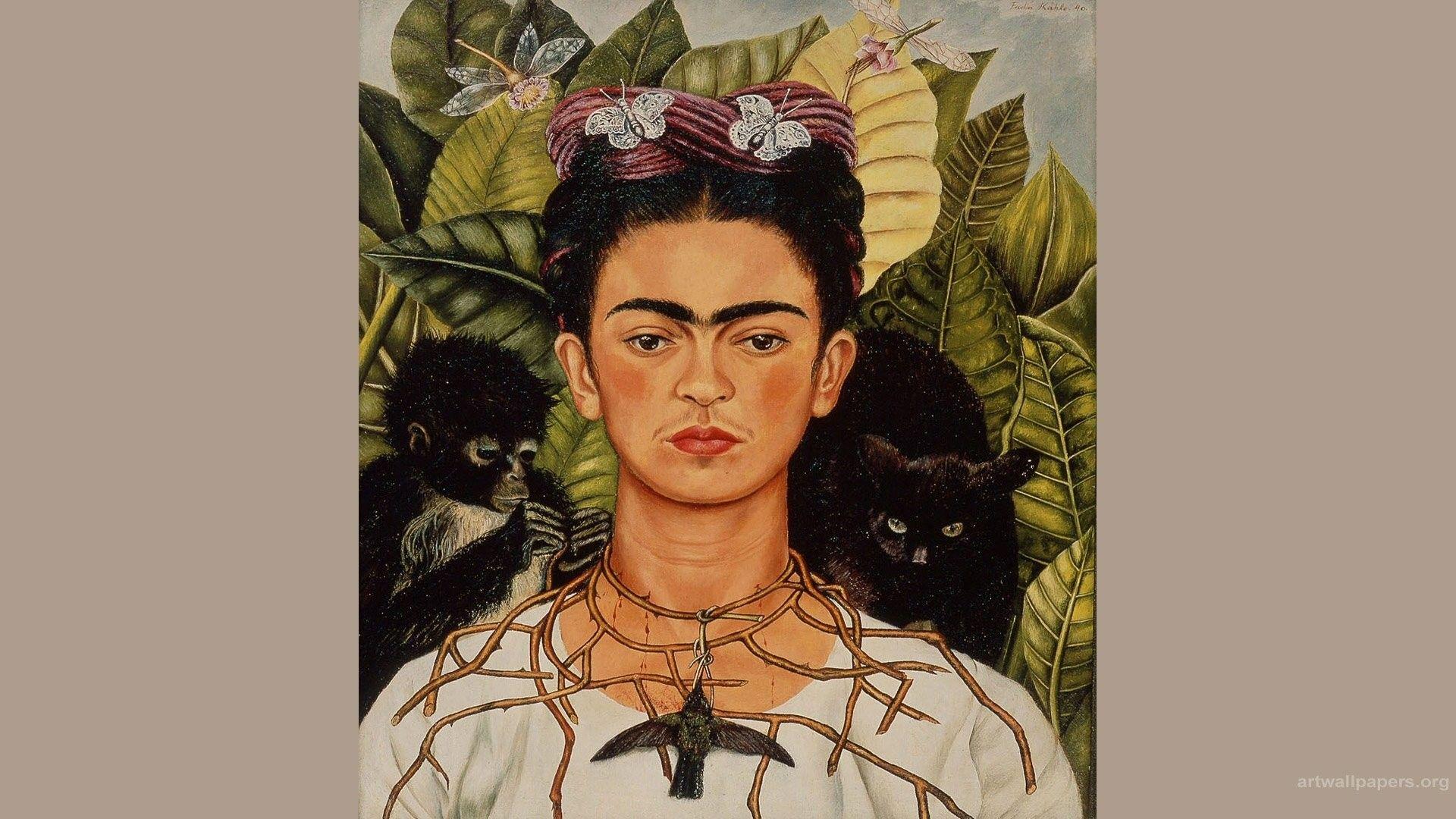1920x1080 Frida Kahlo Self Portrait With Thorn Necklace Data Src