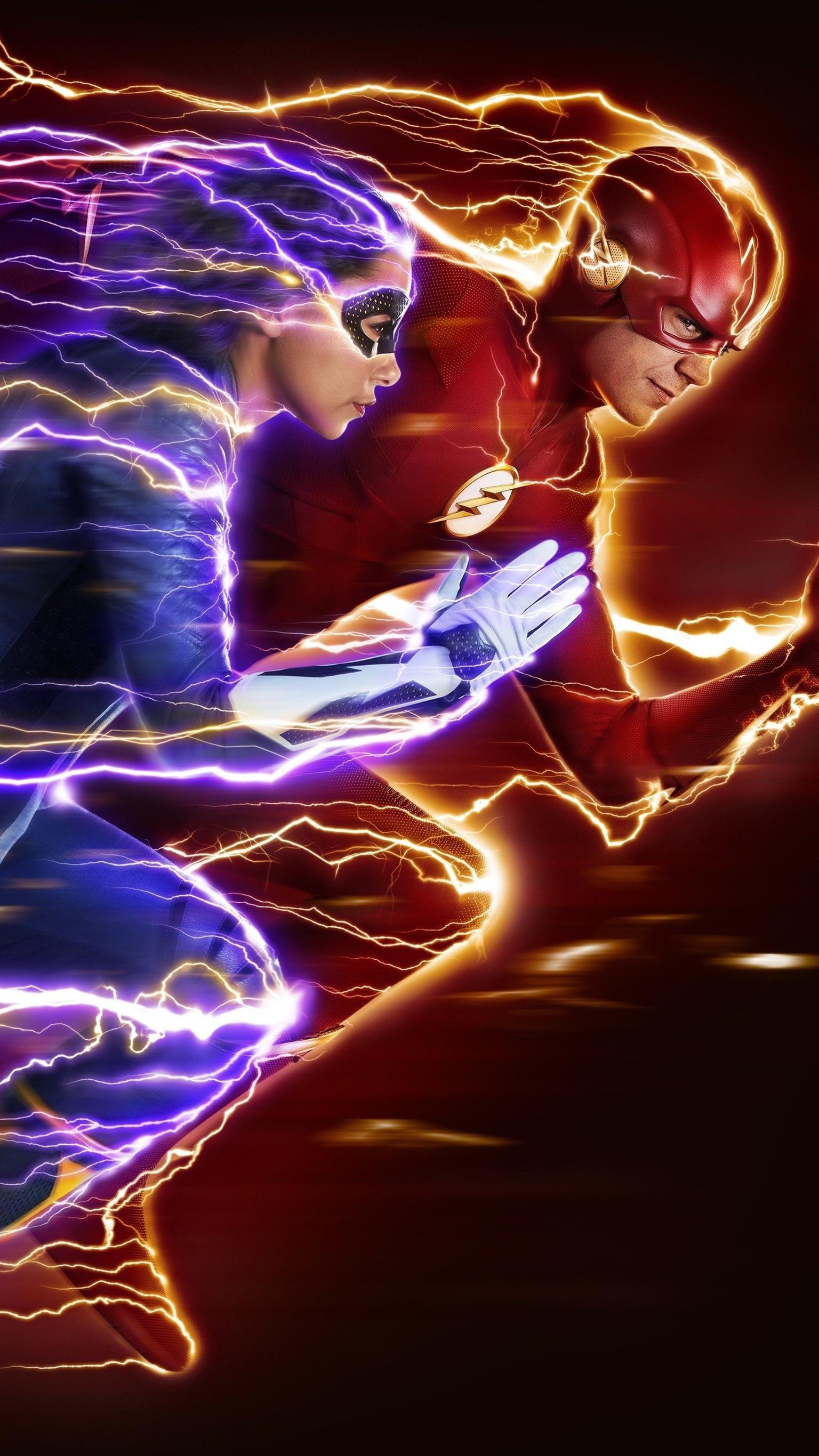 1536x2732 Grant Gustin And Jessica Parker Kennedy HD Wallpaper